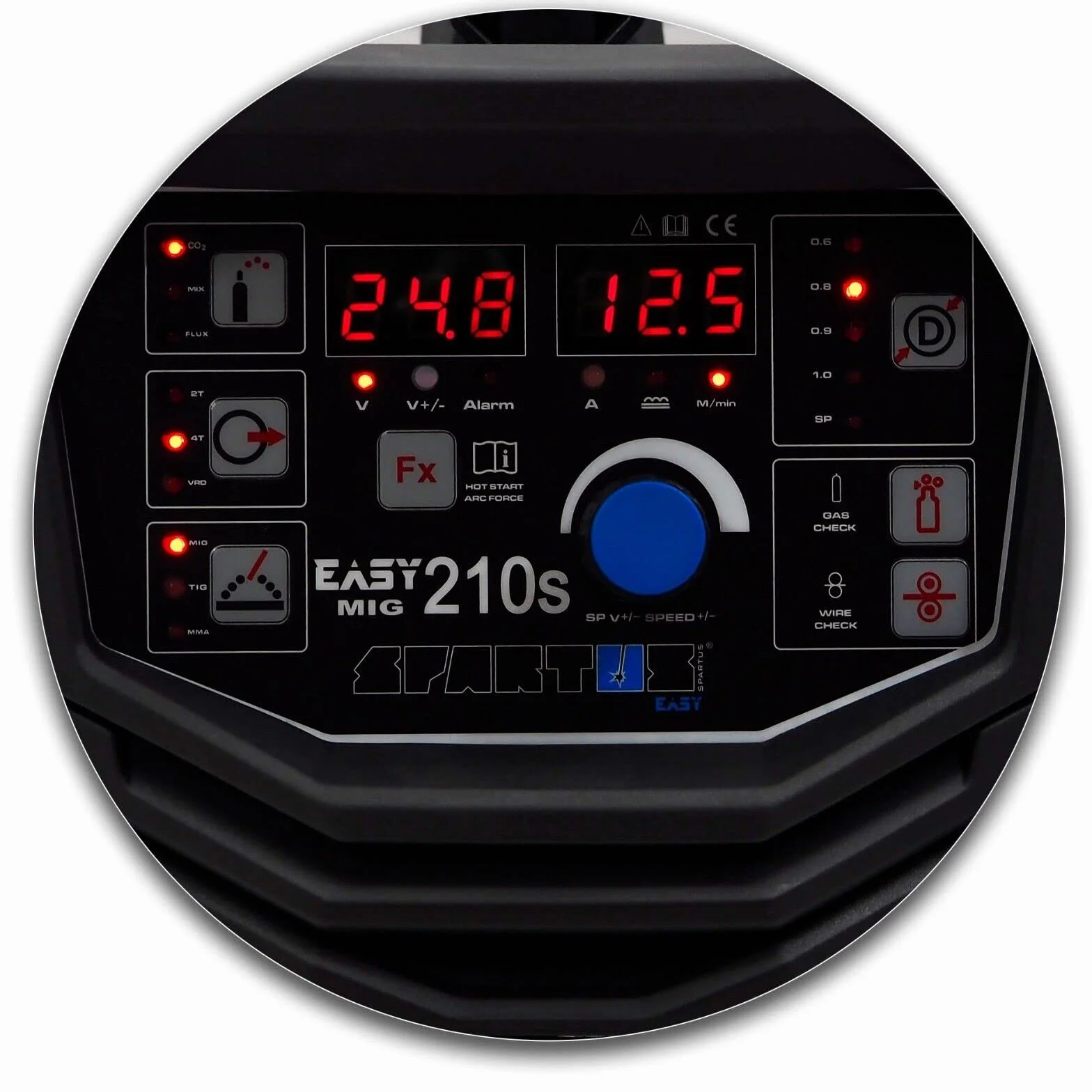 Spartus® EasyMIG 210S MIG/MAG 200 Amp Synergia Inverter TIG Soldador 3 en 1 230 V Gaslos