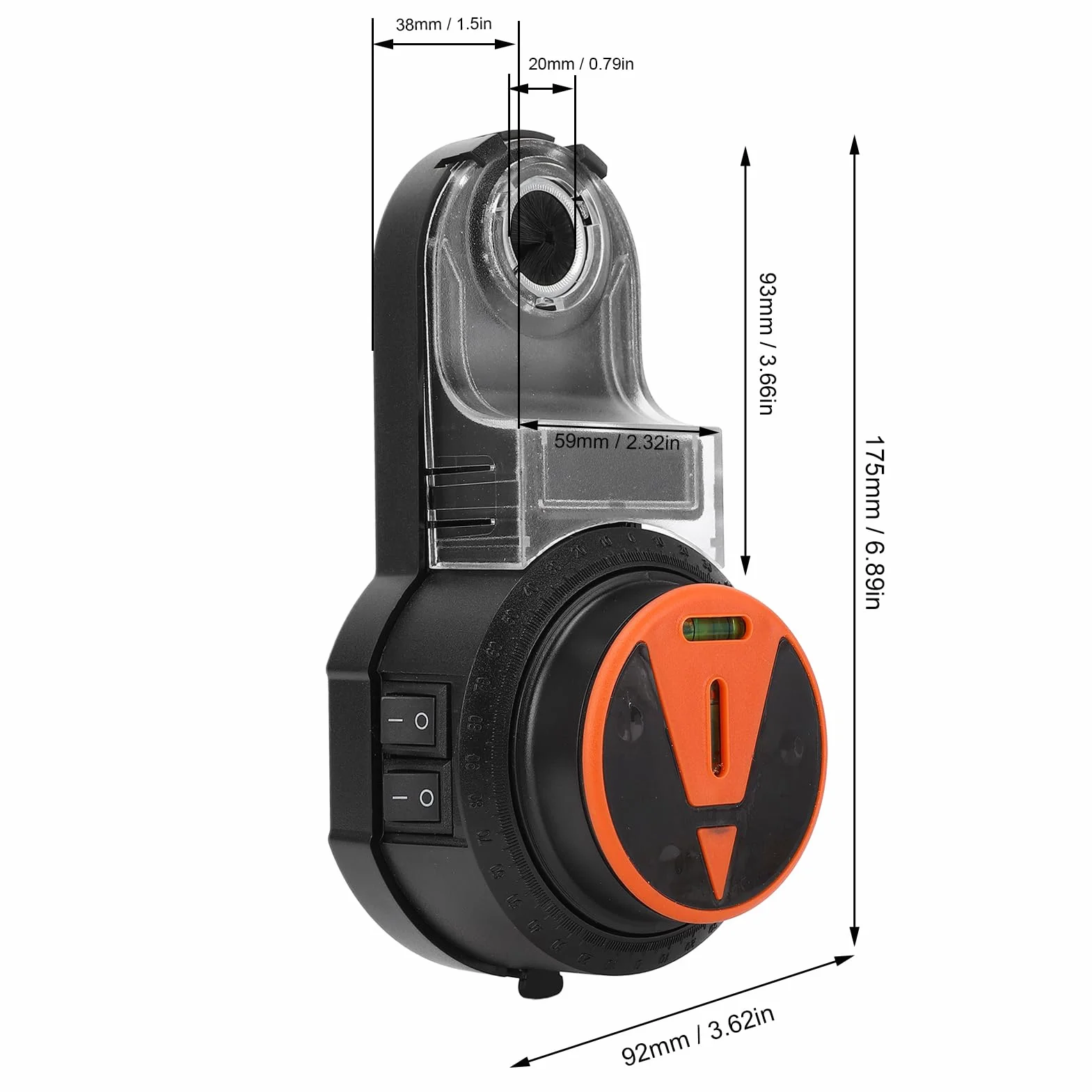 Aspirador de polvo de taladro, 2 en 1 Aspirador de polvo de taladro con herramienta de nivel, Aspirador de polvo de taladro eléctrico giratorio 360° para colgar cuadros, pintar