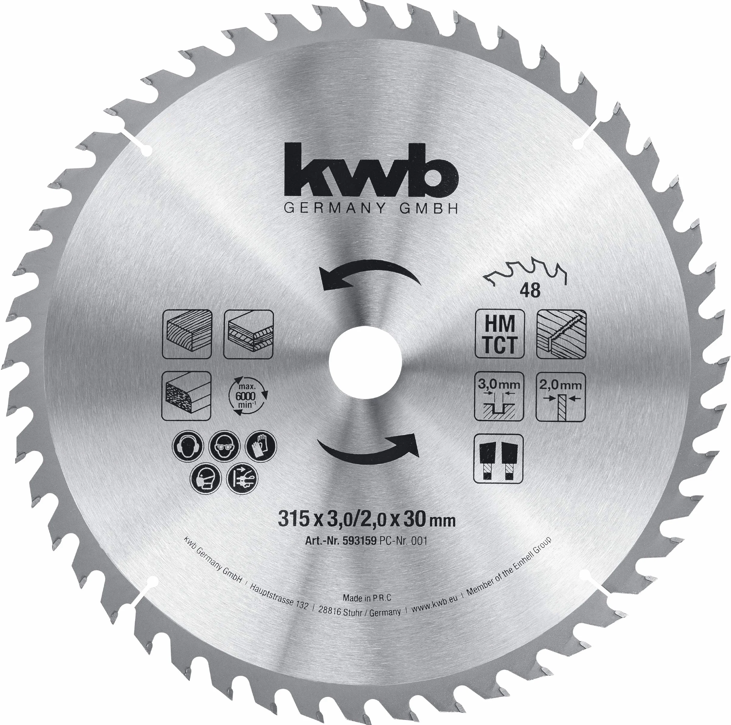 KWB 49593159 - Sierra circular HM (315 x 30 mm)