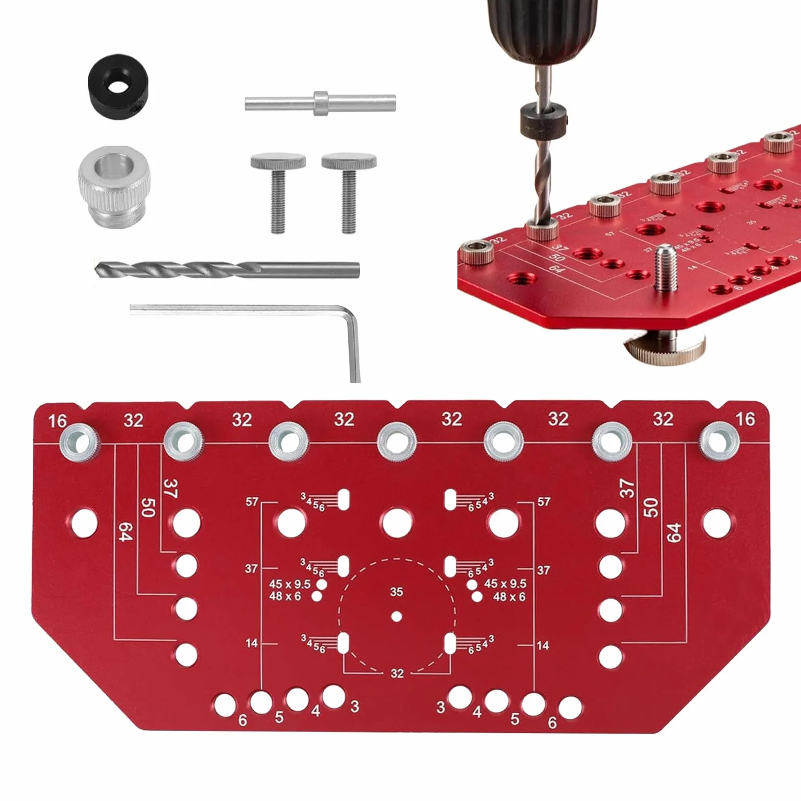 Plantilla de Taladros de Gabinetes, Guía De Perforación Para Cajones Herramienta para Hardware de Muebles, Para particulares principiantes bricolaje muebles profesionales proyecto casa