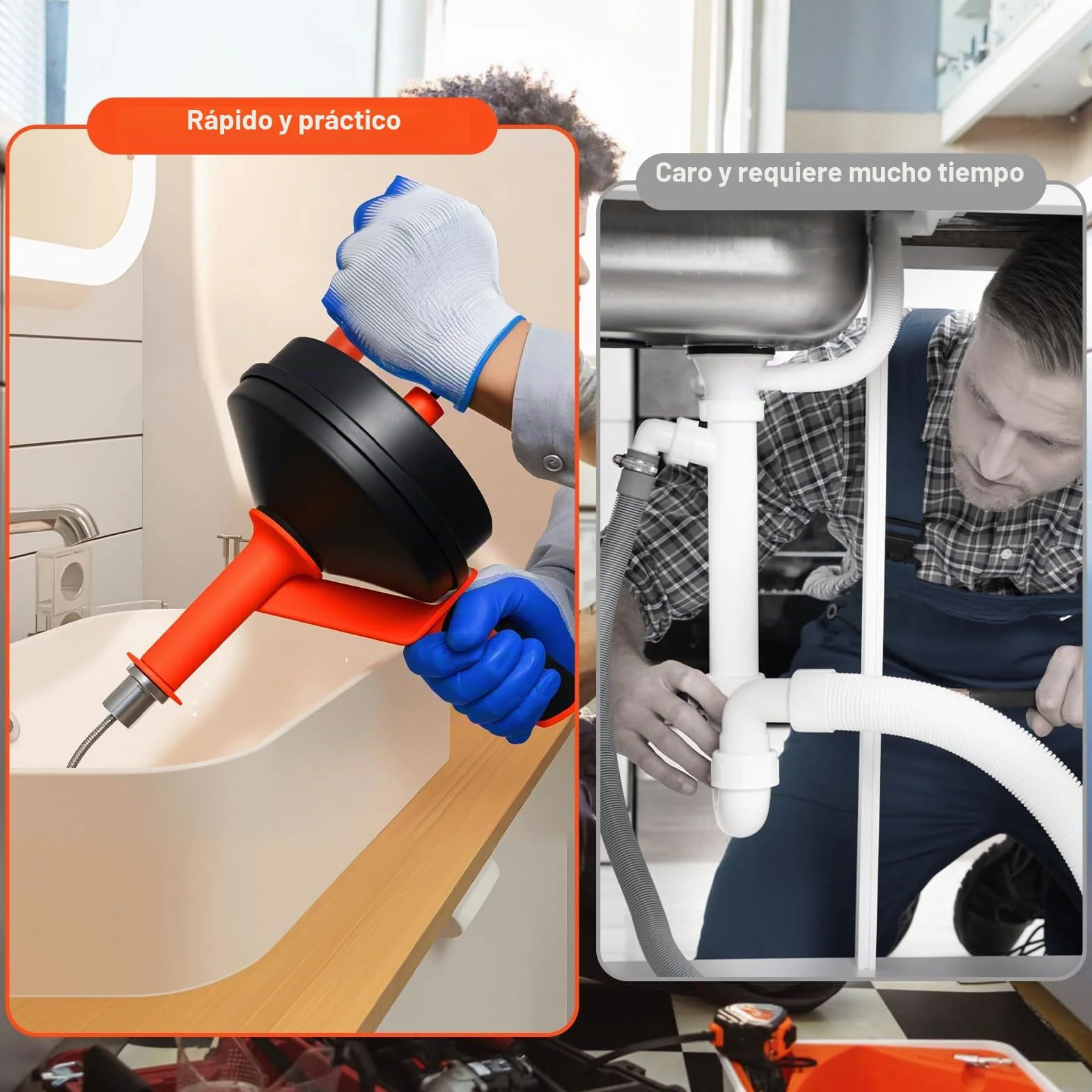 SOARFLY Desatascador Tuberías Profesional 10 m, Espiral Desatascador con Accesorio para Taladro, Manual & Eléctrico, para Fregadero, Baño y Cocina