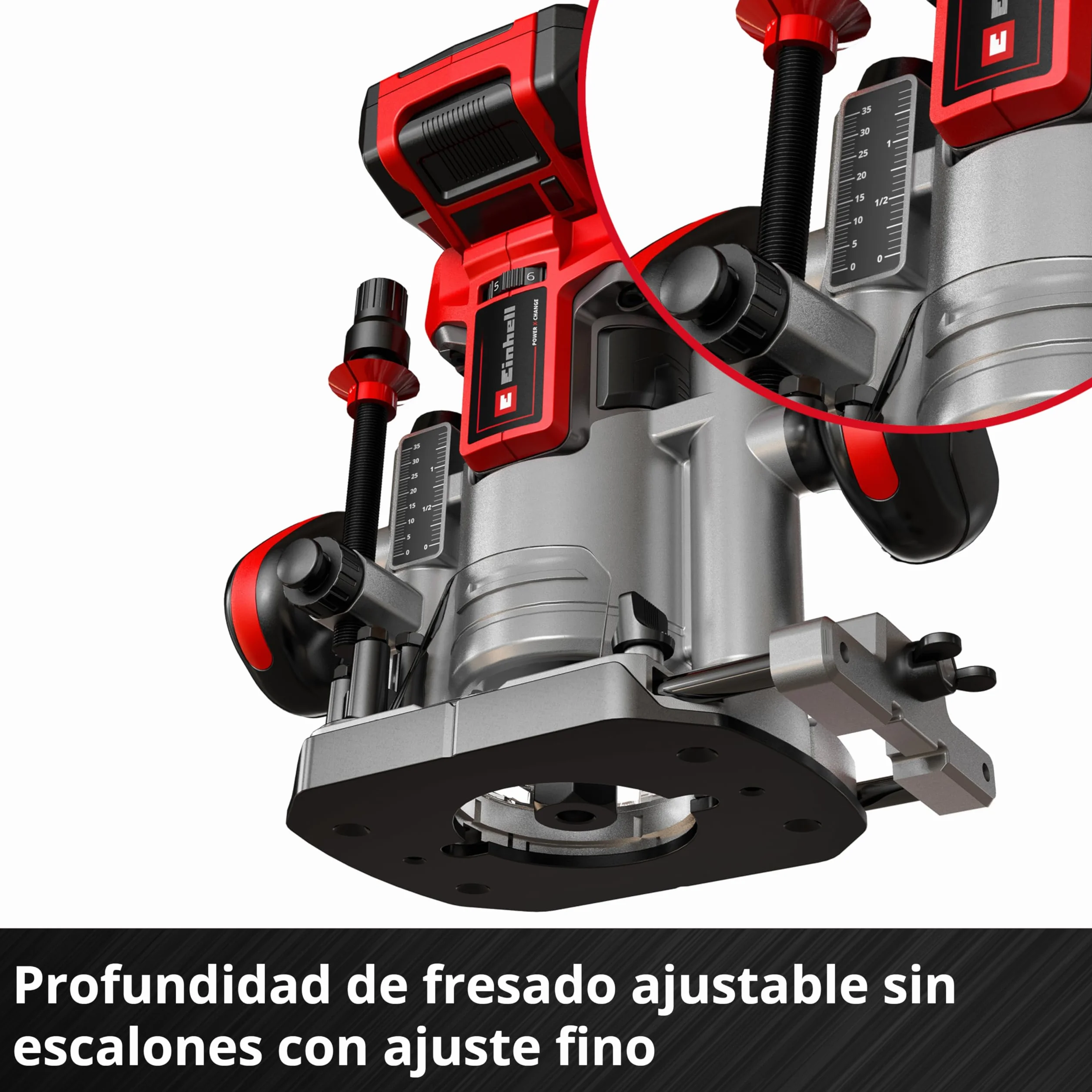Einhell Professional Set de fresadora superior-de cantos con batería TP-RO Set 18 Li BL-Solo Power X-Change (18V, ajuste fino de profundidad de fresado, incl. accesorios+bolsa, sin batería)