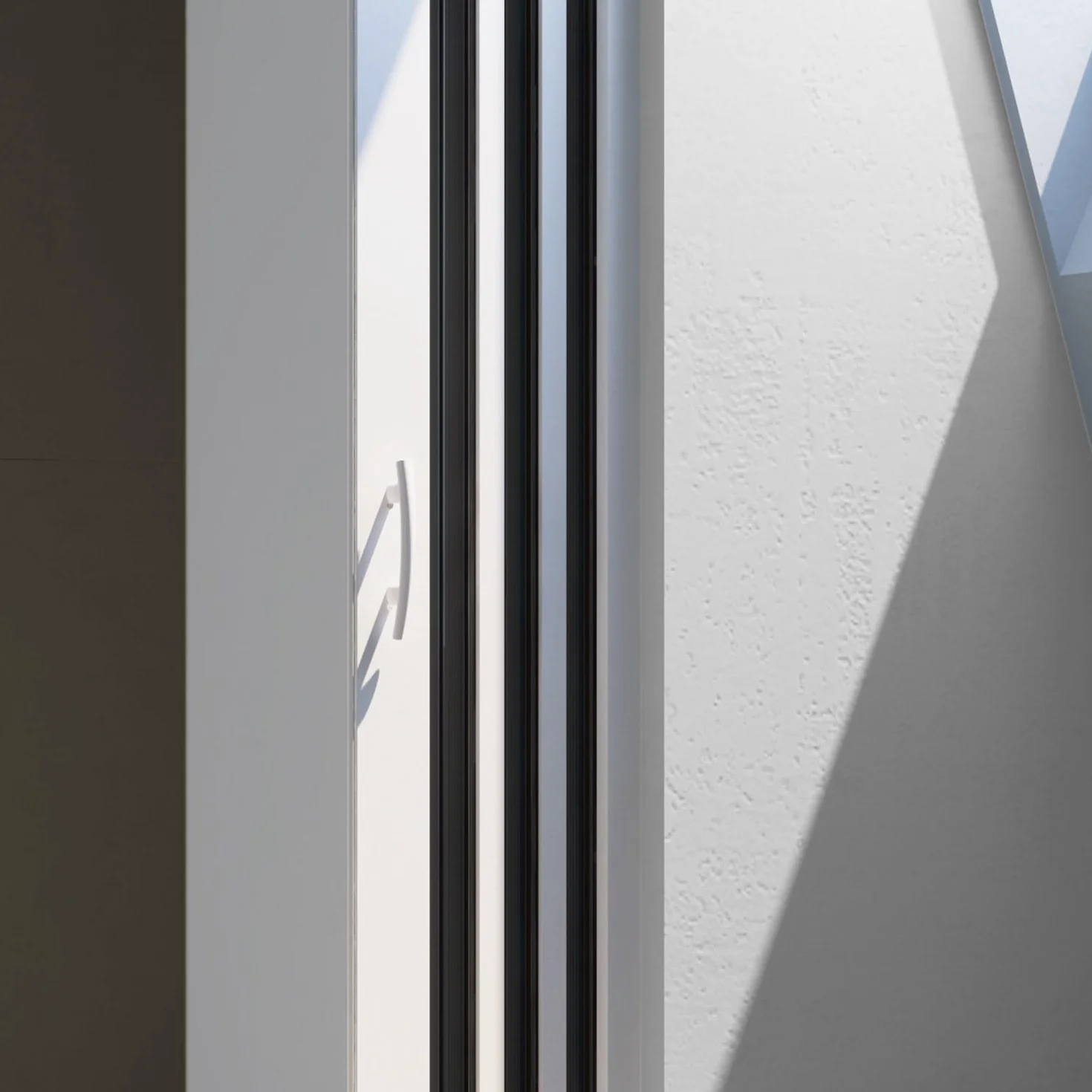 Forte Puerta de Ducha en PVC 150CM H185 Plegable con Apertura Central Color Blanco Mod. Flex