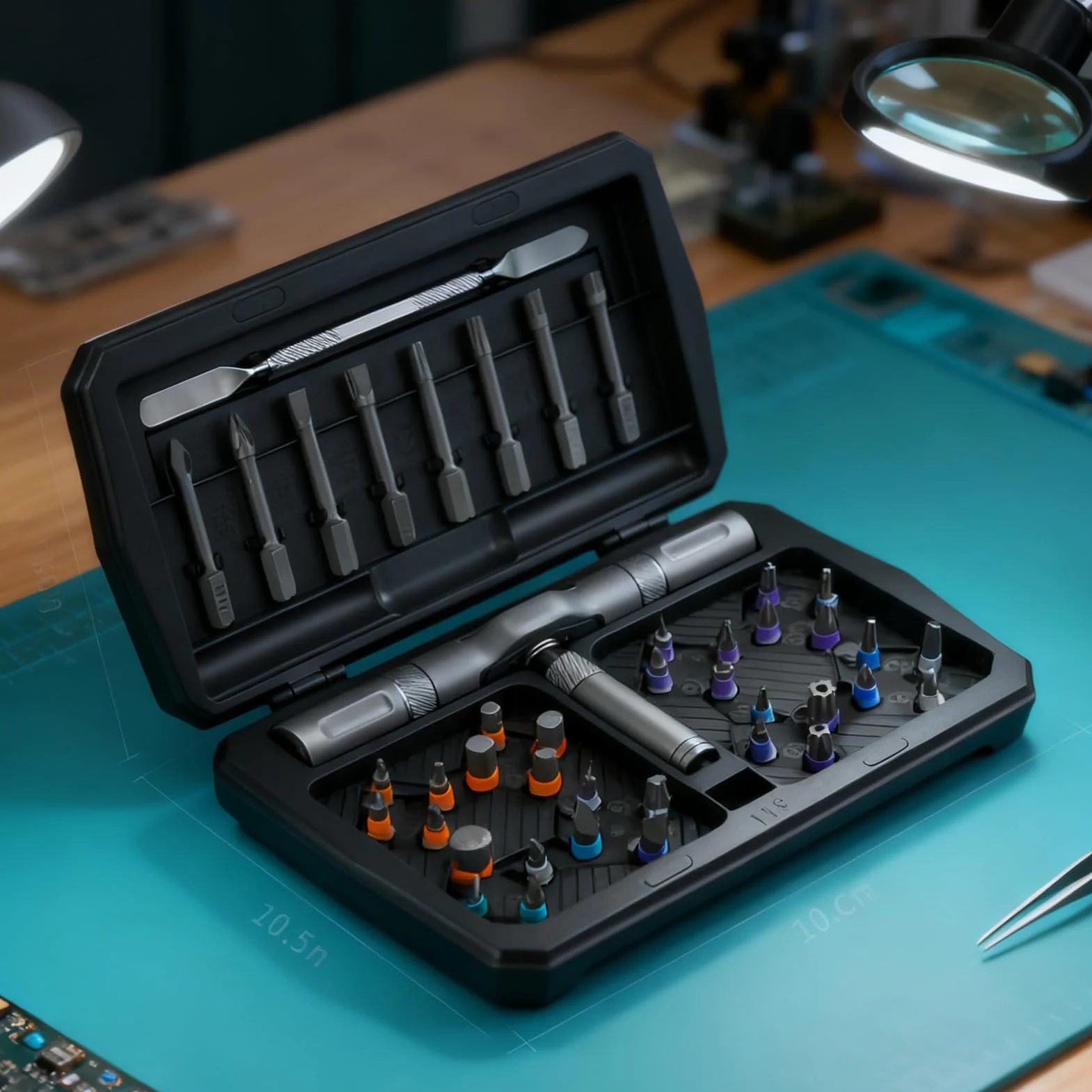 Juego De Destornilladores Magnéticos con Estuche Magnético 43 en 1 | Kit de Destornilladores para Ordenador Para Hogar Garaje Bicicleta Gafas De Sol Gafas