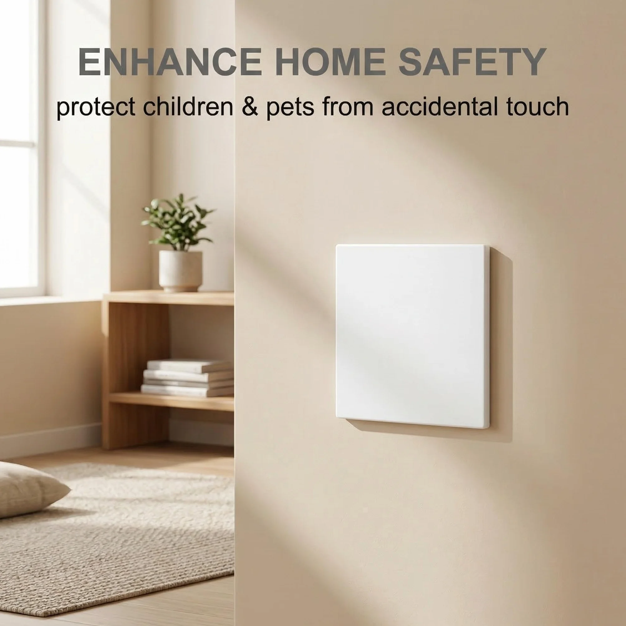 3 Piezas Tapa Enchufes, Tapa Ciega Enchufe Pared, Tapas Ciegas Empotradas Autoadhesivas 86x86 mm, Plástico Blanco, Para Enchufes o Interruptores No Utilizados