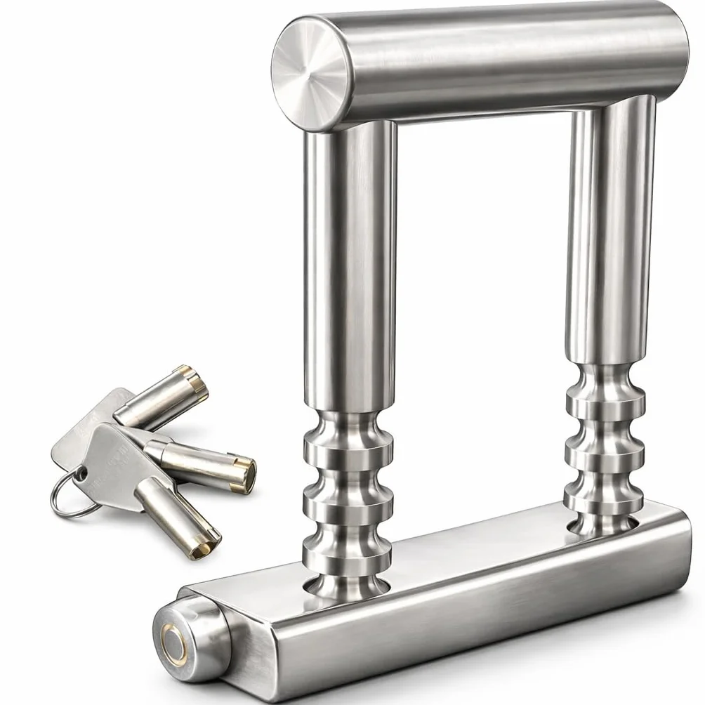 FERPASA® - Candado de Seguridad Extensible - Antirrobo para Verjas, Rejas, Cierres de Tijera, Cierres Extensibles, Cancelas, Puertas de Ballesta - Candado Grande Exterior de 5 posiciones (60-120 mm).