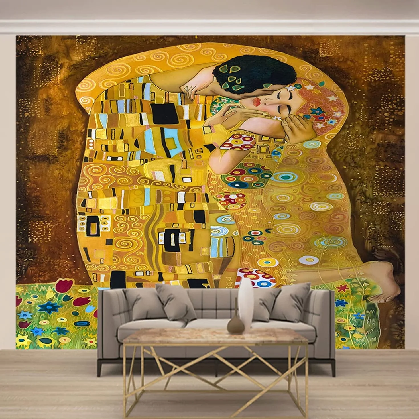 Murales 3D Papel Pintado Pareja Besándose Papel Pintado Decorativo Papel Tapiz 3D Autoadhesivo Sala De Estar La Pared Para Dormitorio Mural Tv Telón De Fondo Extraíble Carteles 200(ancho)x150(alto) cm
