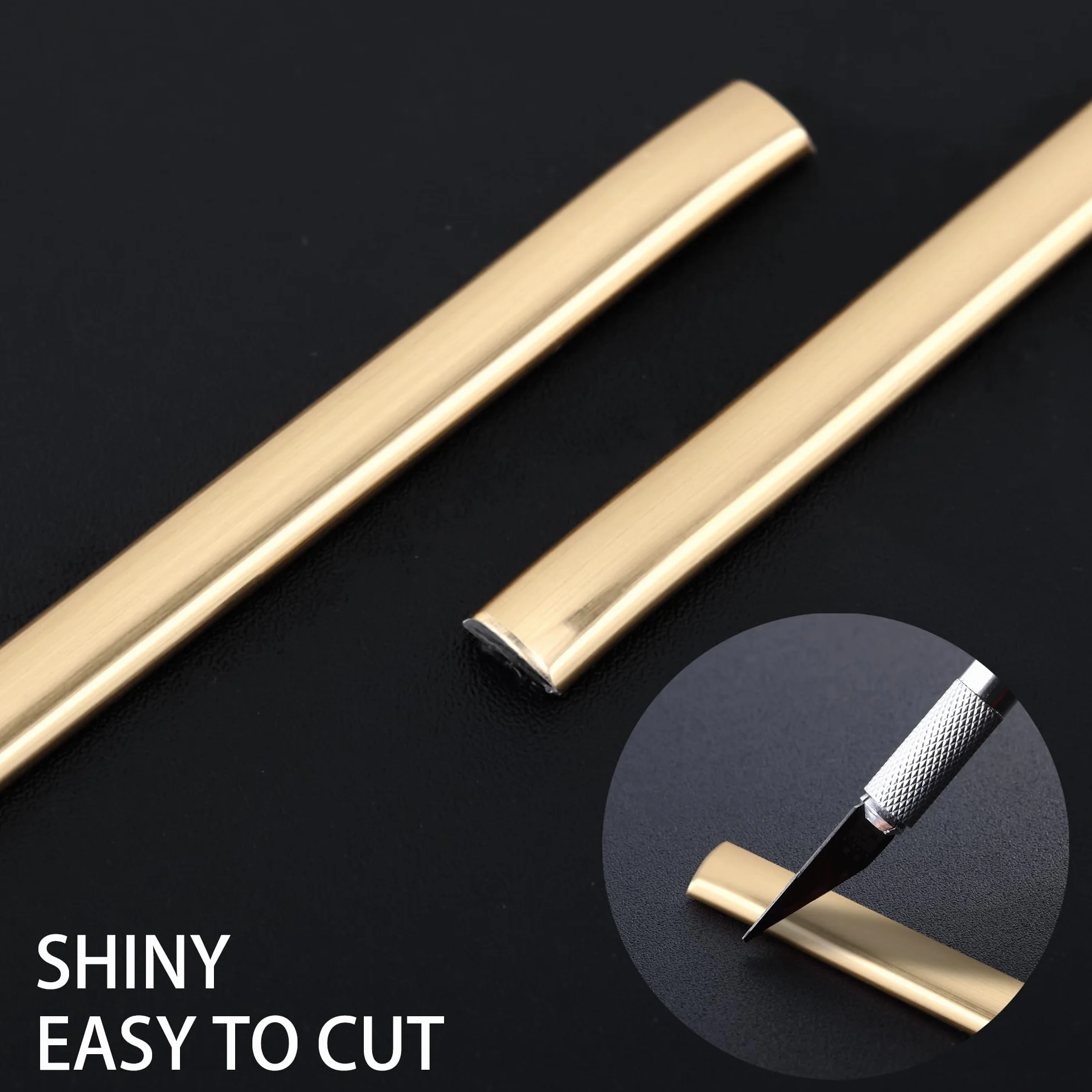 Trimold Moldura autoadhesiva oro cepillado 5 m flexible para bordes espejo pared techo suelo armario azulejo