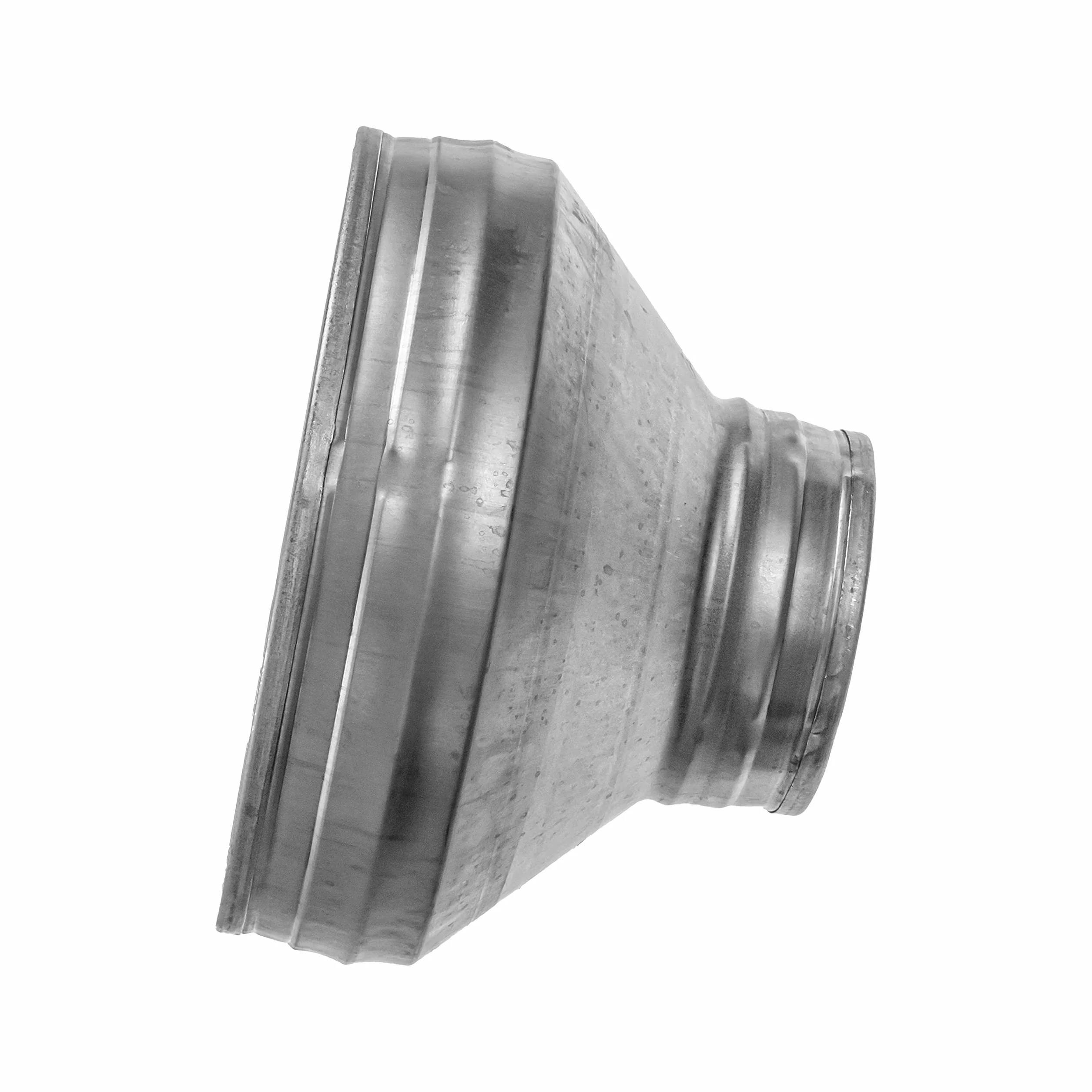 Repa Market Reductor de conducto redondo macho de 200 a 100 mm, acoplador de tubería de acero galvanizado, acoplamiento para sistemas de ventilación de conductos redondos, calefacción