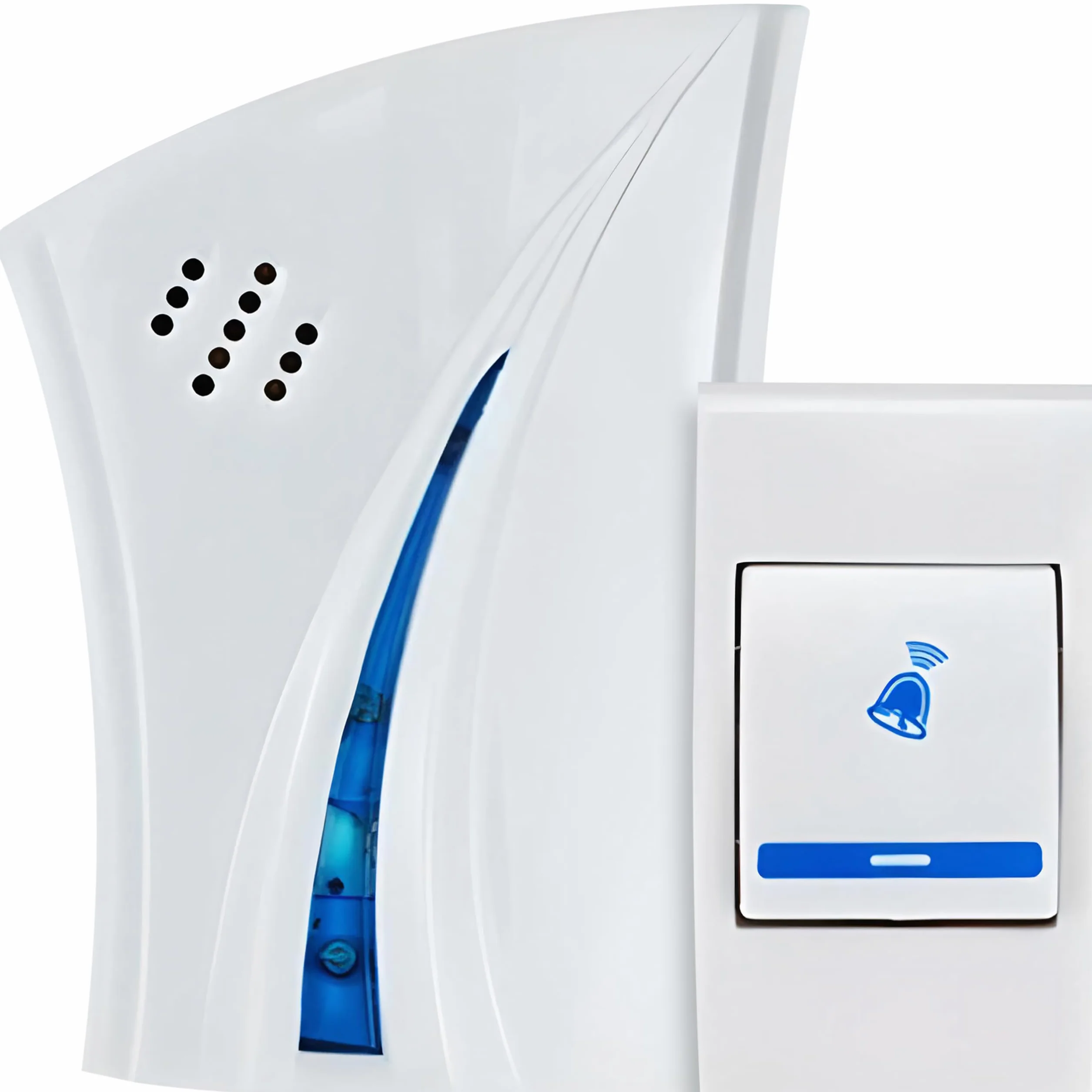 Retoo Timbre inalámbrico con alcance de 180 m y 32 melodías, timbre de puerta con niveles de volumen de 110 dB, timbre con receptor de enchufe, para apartamentos, jardín, juego de tonos de llamada