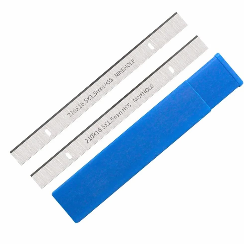 2 Piezas HSS Cuchilla de cepilladora 210mm, 210mm Cuchillas Cepilladoras Para Planeador Maquinaria De Carpintería, 210 x 16.5 x 1.5mm