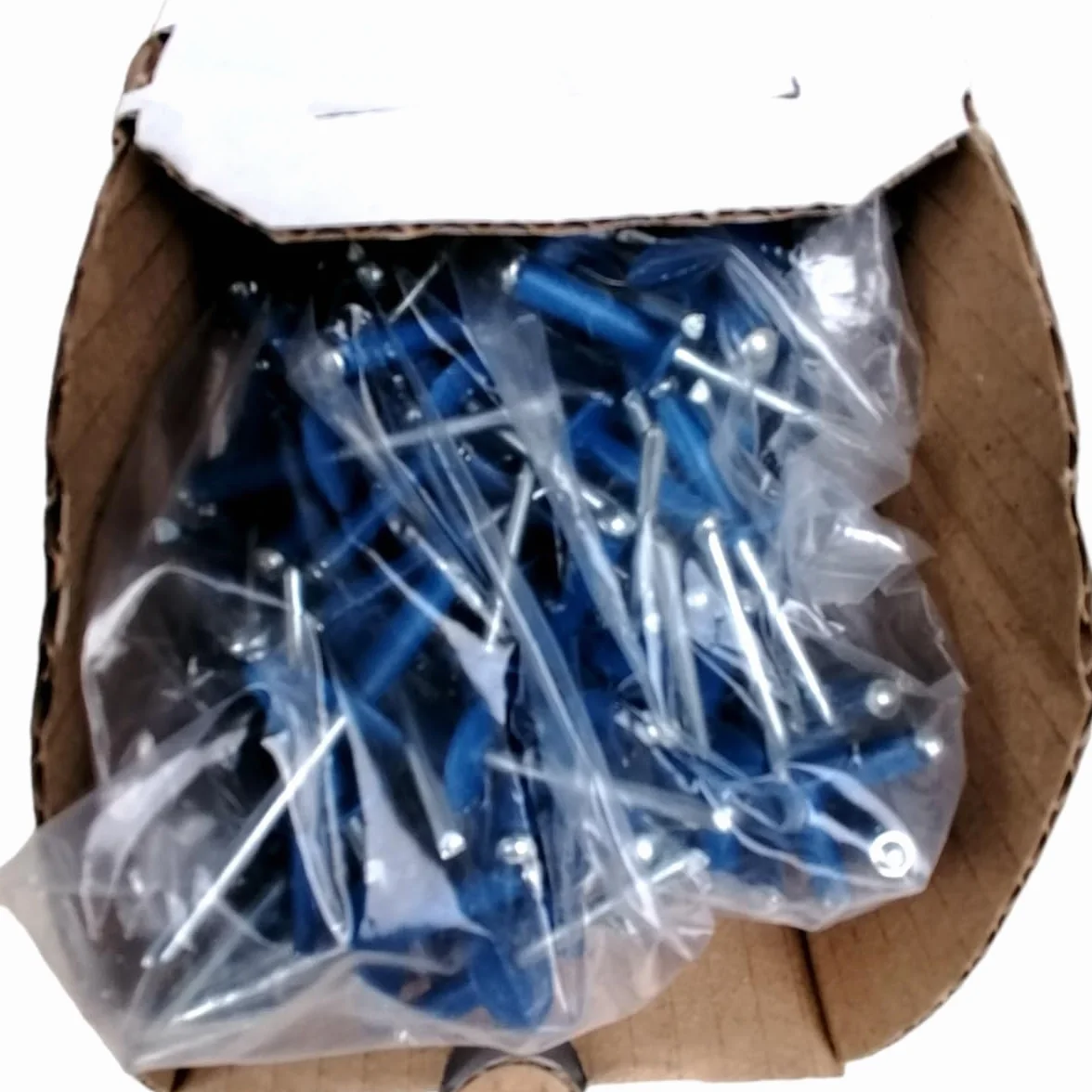 250x Remaches de Flor Ala Ancha Azules 4,8 x 18 mm – Remaches Pop de Aluminio y Acero – Cabeza Grande Decorativa – Alta Resistencia para Matrículas, Paneles y Carrocería