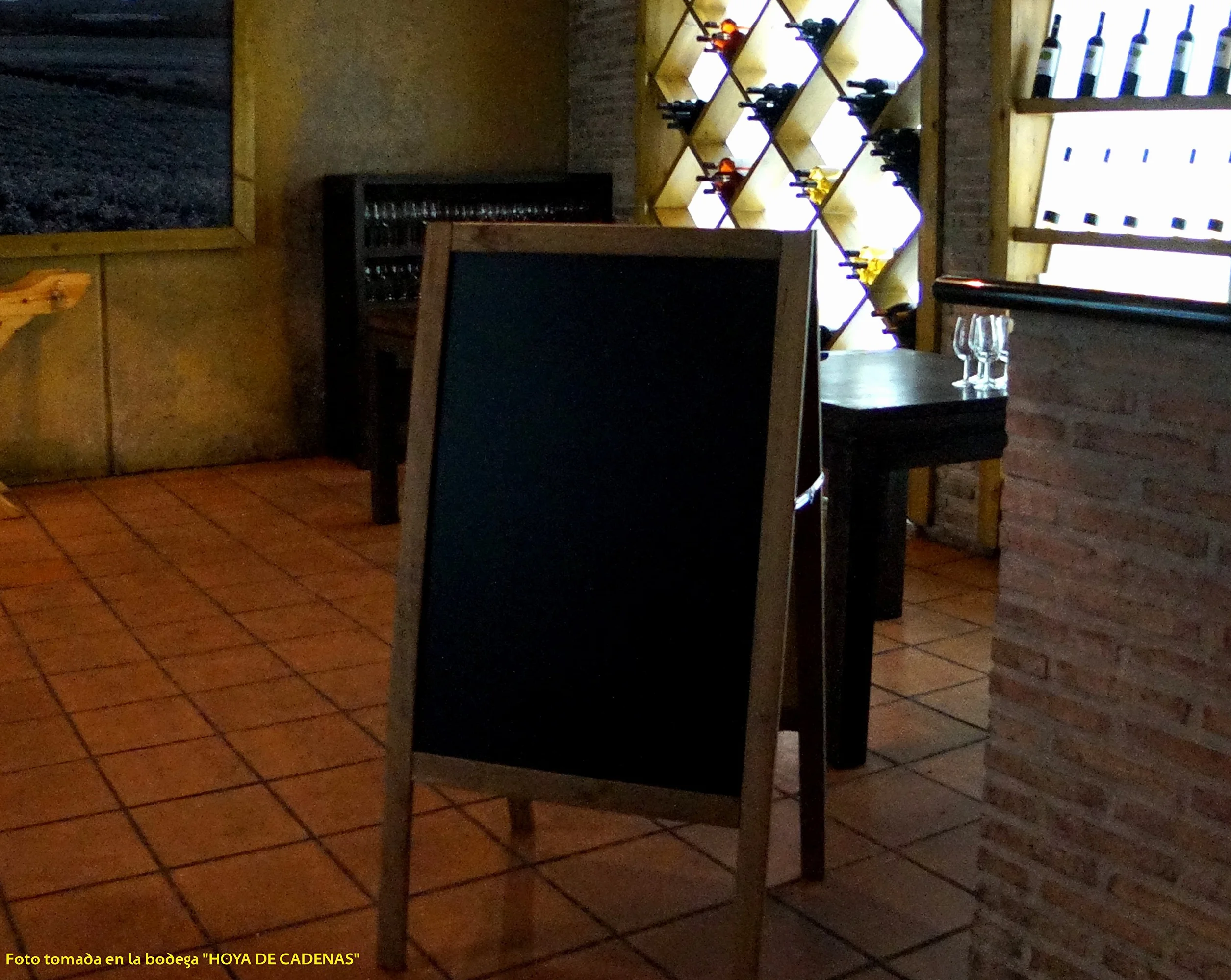 Pizarra Caballete Negra 115x60cm 2 Caras para Rotulador Tiza Líquida y Tiza Convencional