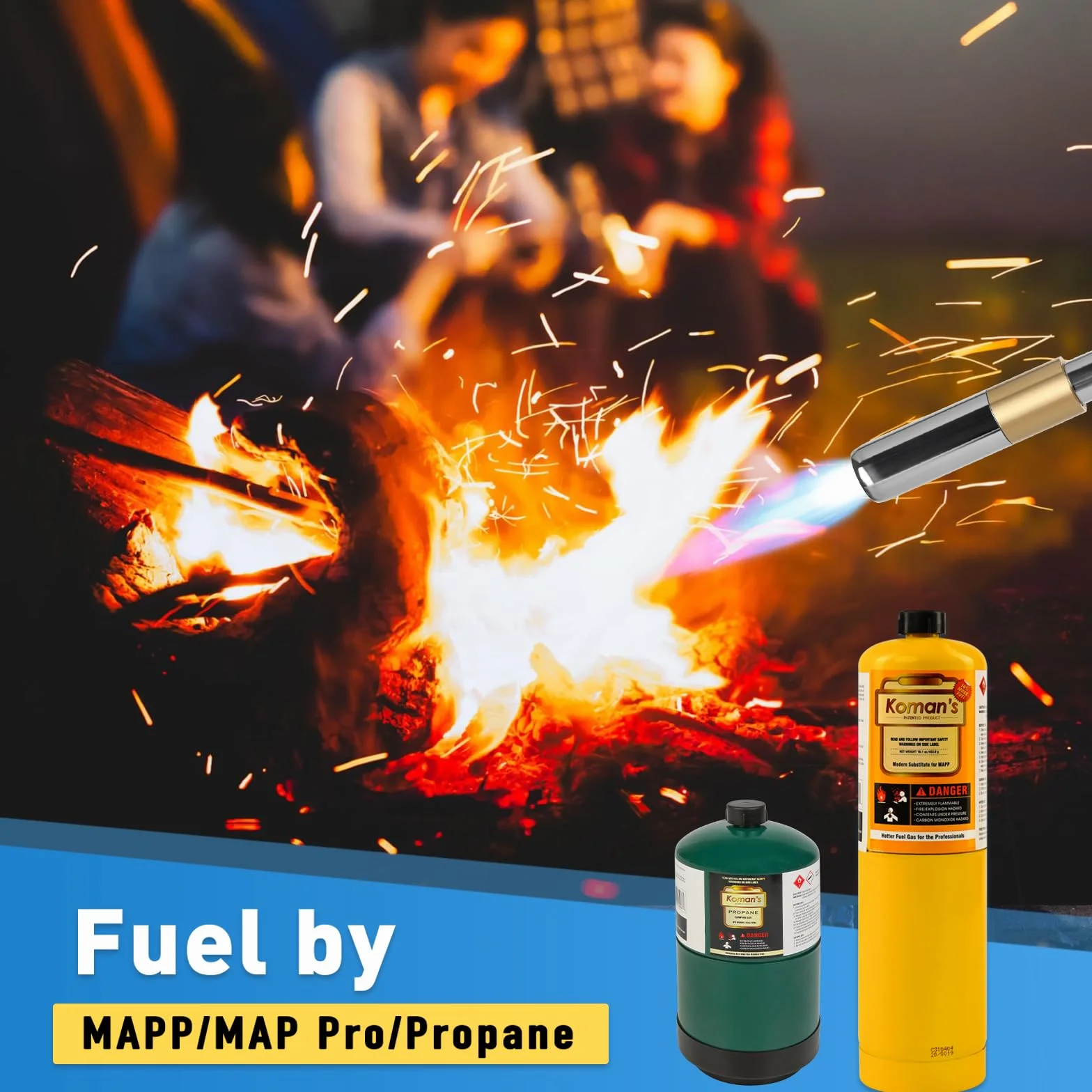 KOMAN Cabezal de antorcha de propano, kit de antorcha de propano, antorcha de gas Mapp, linterna de soldadura, cabezal de antorcha de propano con encendedor, cabezal de antorcha de soldadura de MAPP,