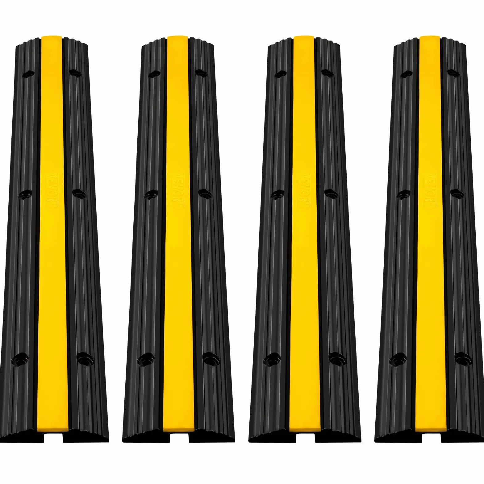 VEVOR Protector de Cables de 1 Canal, Goma termoplástica, Modular, 100 x 15 x 2,5 cm, Negro