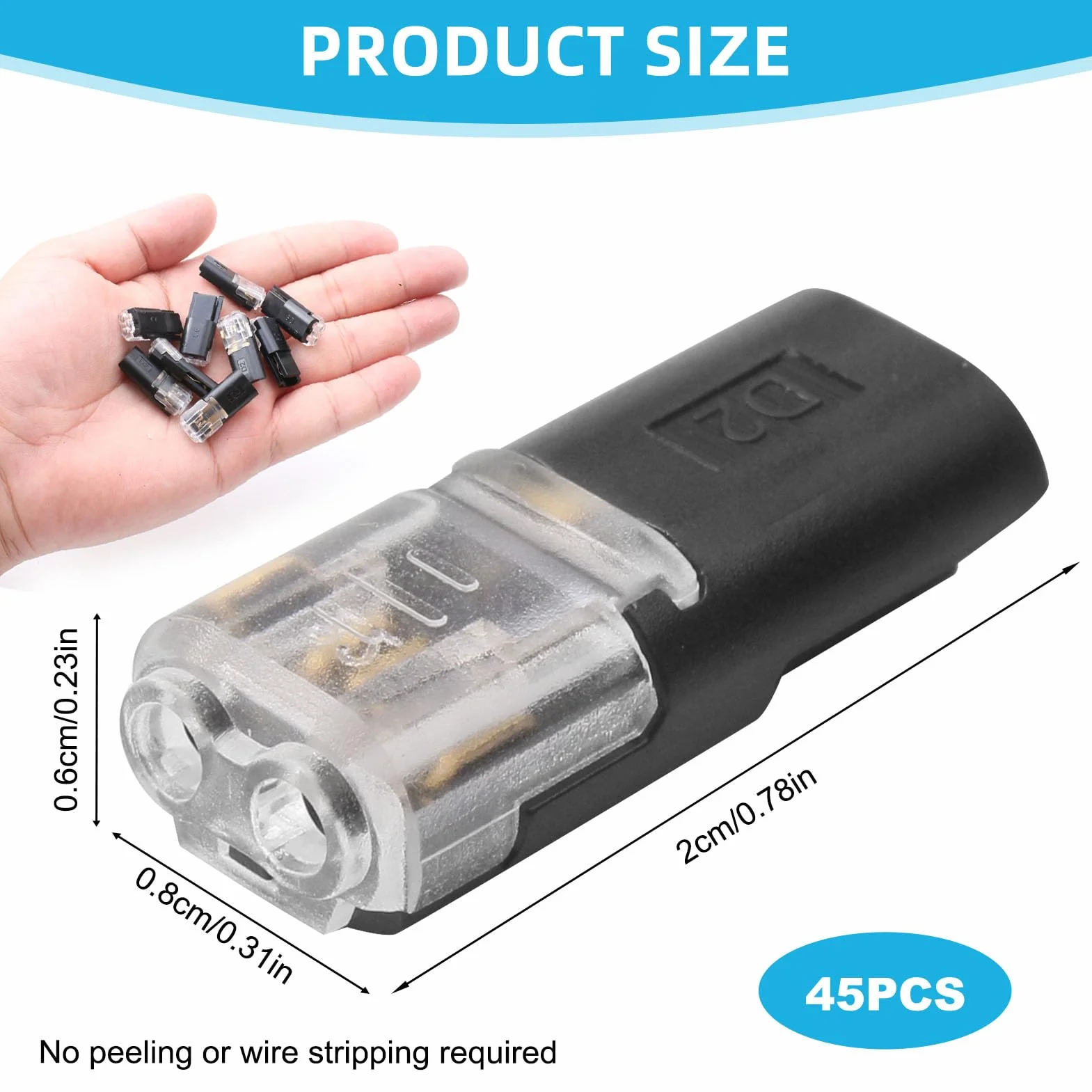 Impermeables Conectores De Cable De Coche 2 Pines 12V 18-22 AWG Para Coches Camiones Kayaks Barcos