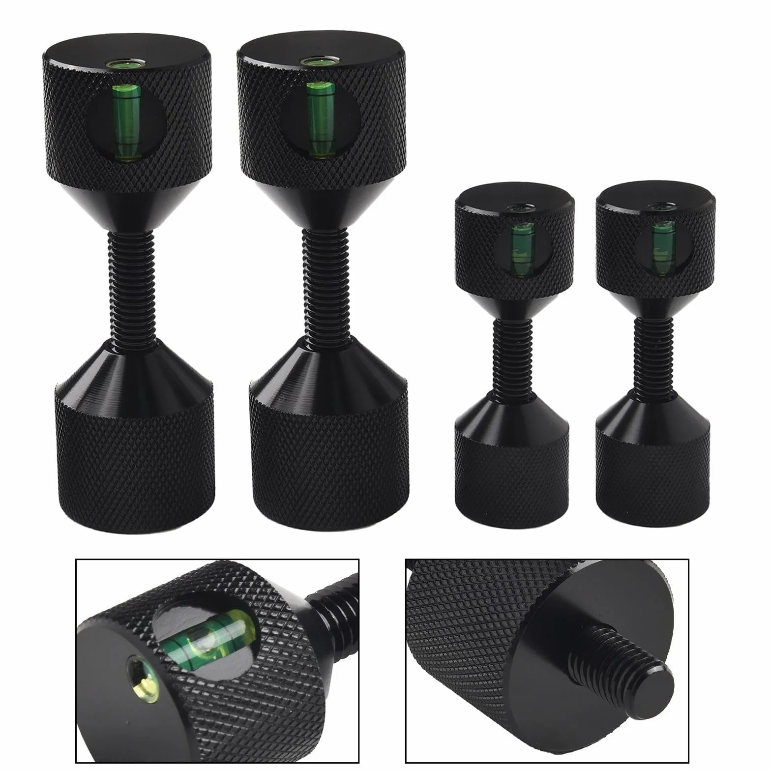 Juego de pines de dos agujeros de brida, nivel de aluminio para alineación de tuberías, herramienta de posicionamiento industrial de agujeros de 1-1/8 pulgadas (negro)