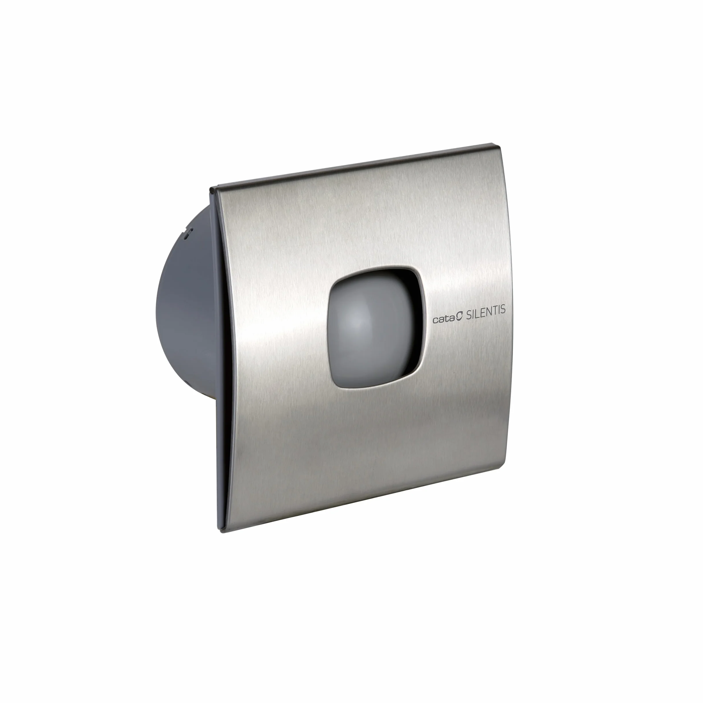 CATA Extractor Axial Baño Silentis LN 10 INOX Frontal Extraible sin Tornillos, Protector Térmico Silencioso 30dB, 14cm, 12W Válvula Antiretorno, 2300 rpm, Ligero, Acero Inox