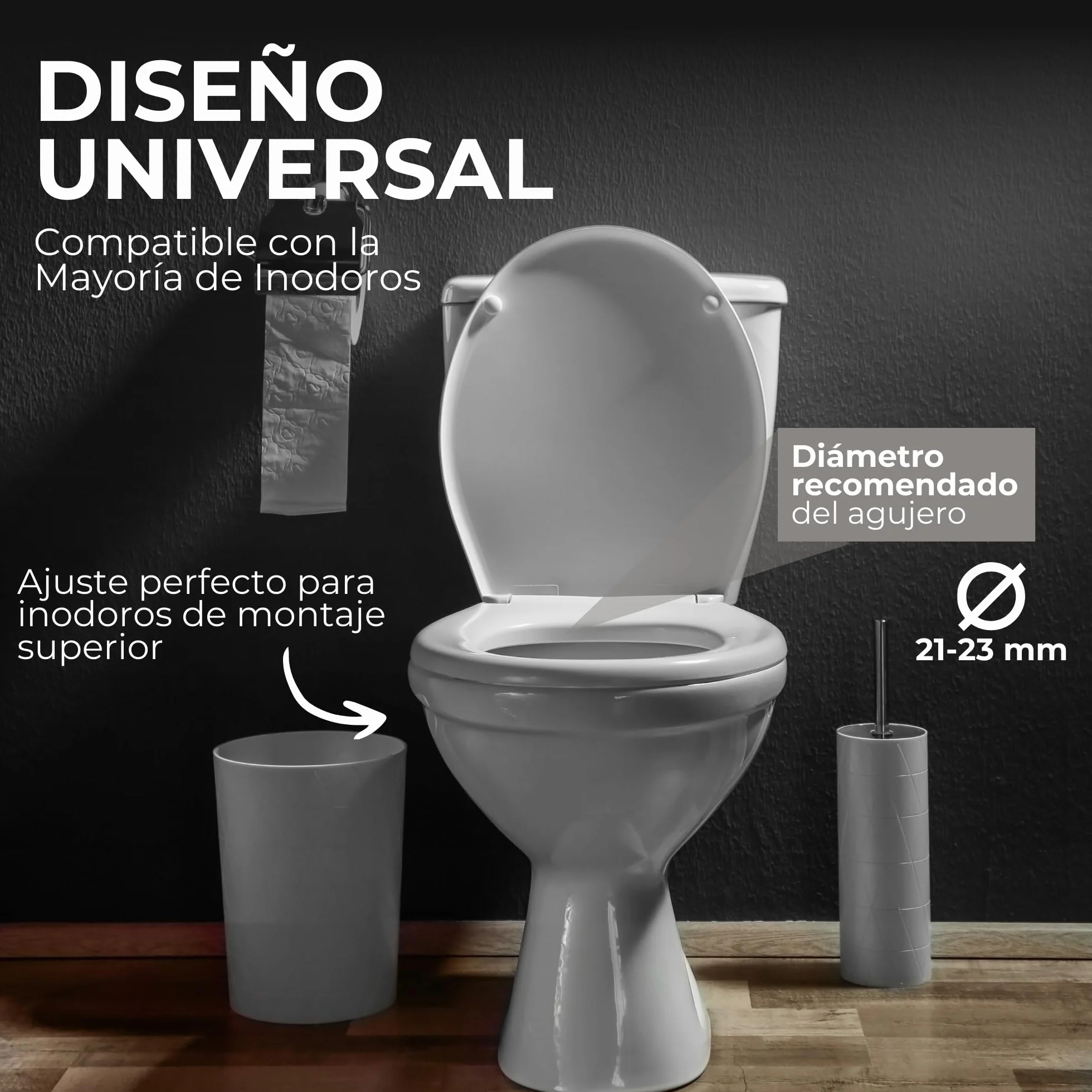 Pack de 4 Tornillos de Nailon para Asiento de Inodoro, Fijaciones Premium para una sujeción firme y duradera. Renueva las Bisagras de tu WC con confianza.