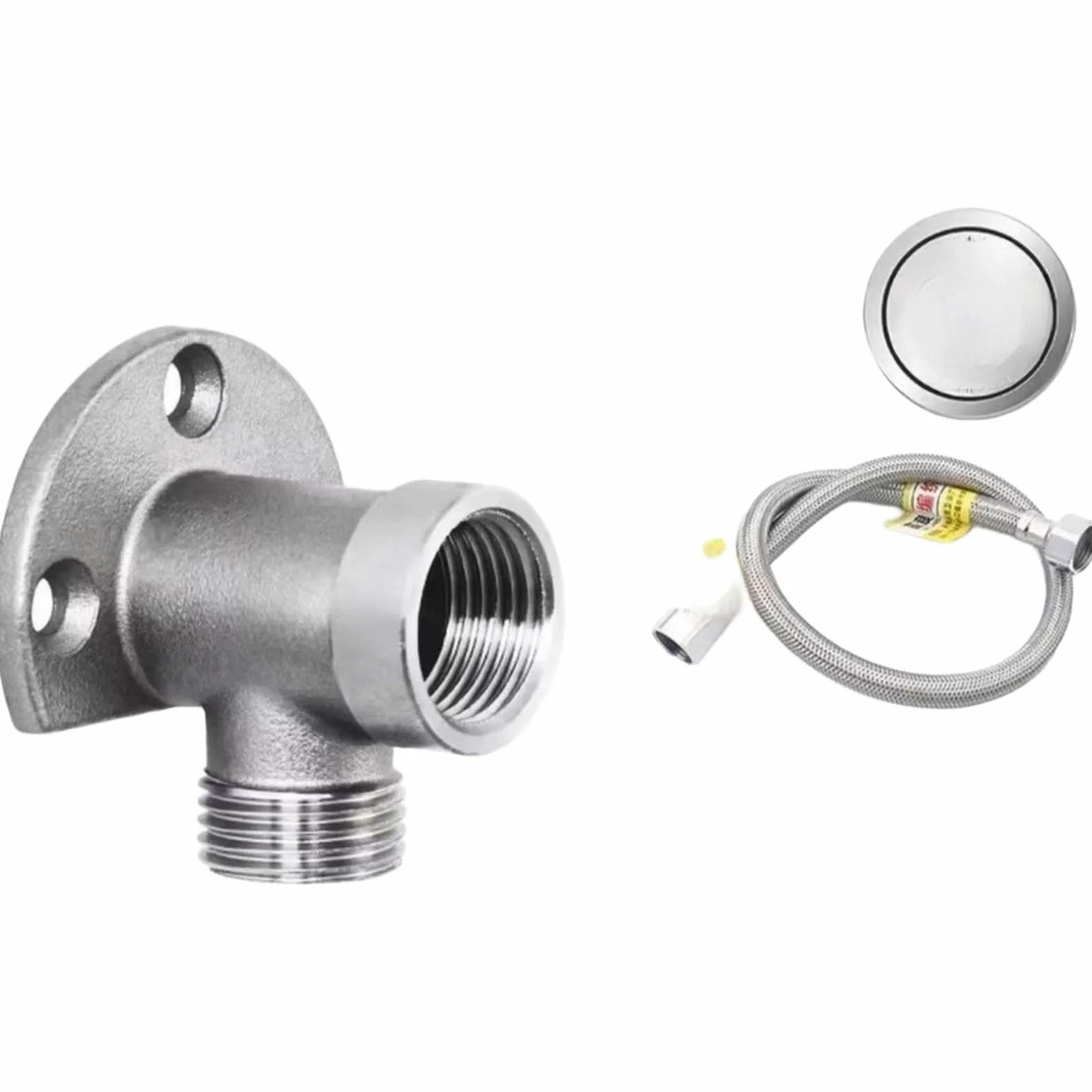 Soporte de grifo de montaje en pared de acero inoxidable 304, 4 pulgadas, para lavabo de baño, plateado