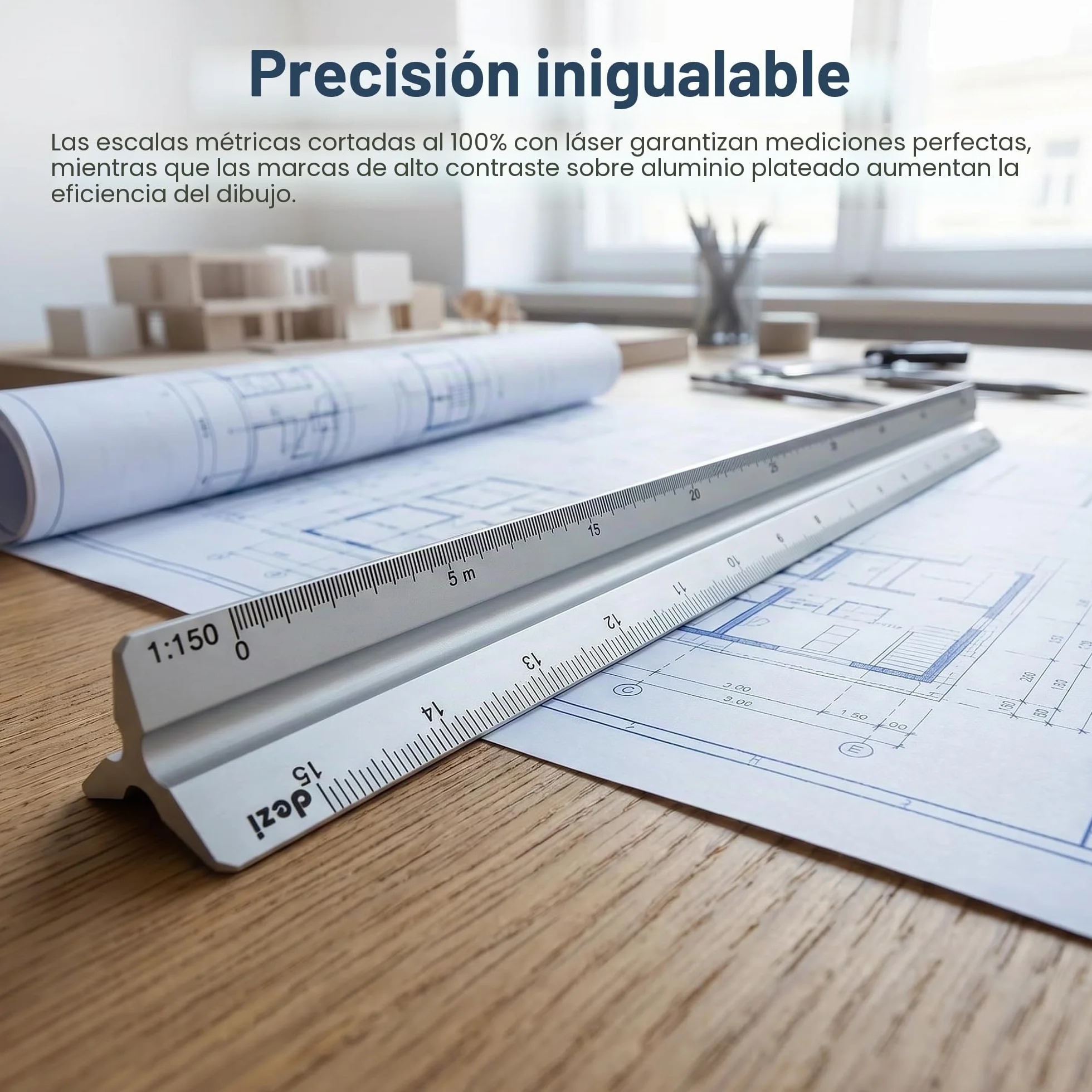 Escalimetro Triangular 30 cm 1 Tamaño Plata