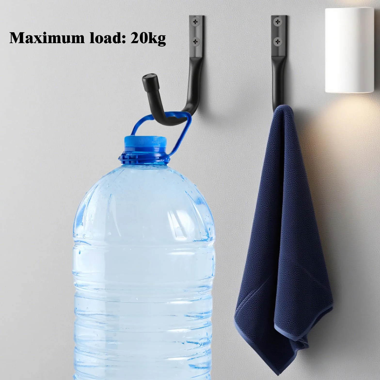 9 Pcs Gancho Pared de Garaje Resistentes, Ganchos para Colgar Alto Rendimiento en Forma J, Gancho Soporte Bicicletas Pared Antideslizante para Herramientas Eléctricas Escaleras, Negro