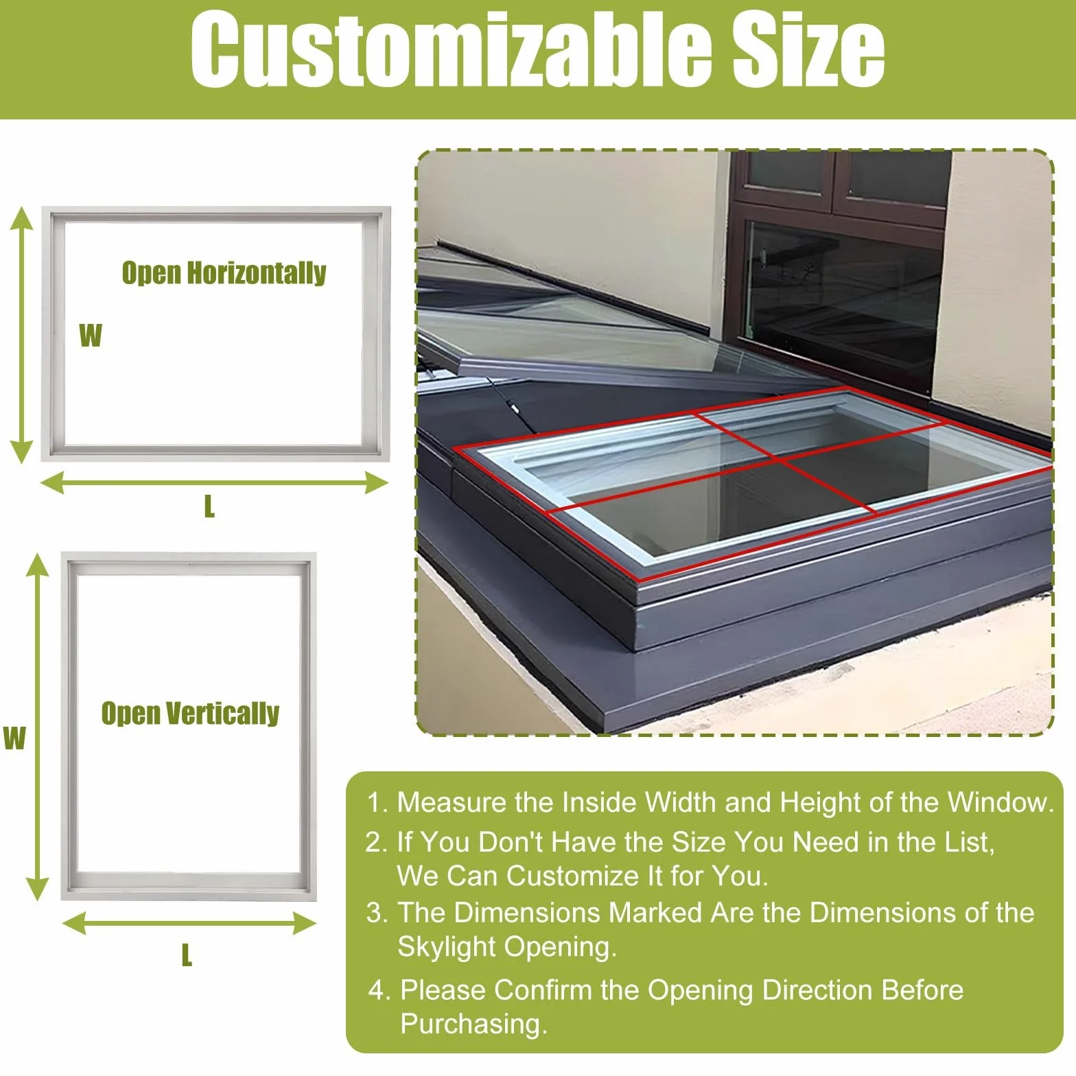 Ventana De Tejado Personalizable Vasistas En Aluminio Con Apertura Eléctrica Elevación a Gas Vidrio Templado De Doble Capa Control Remoto Y Sensor De Lluvia for Invernaderos Sótanos áticos(Brown,75x50