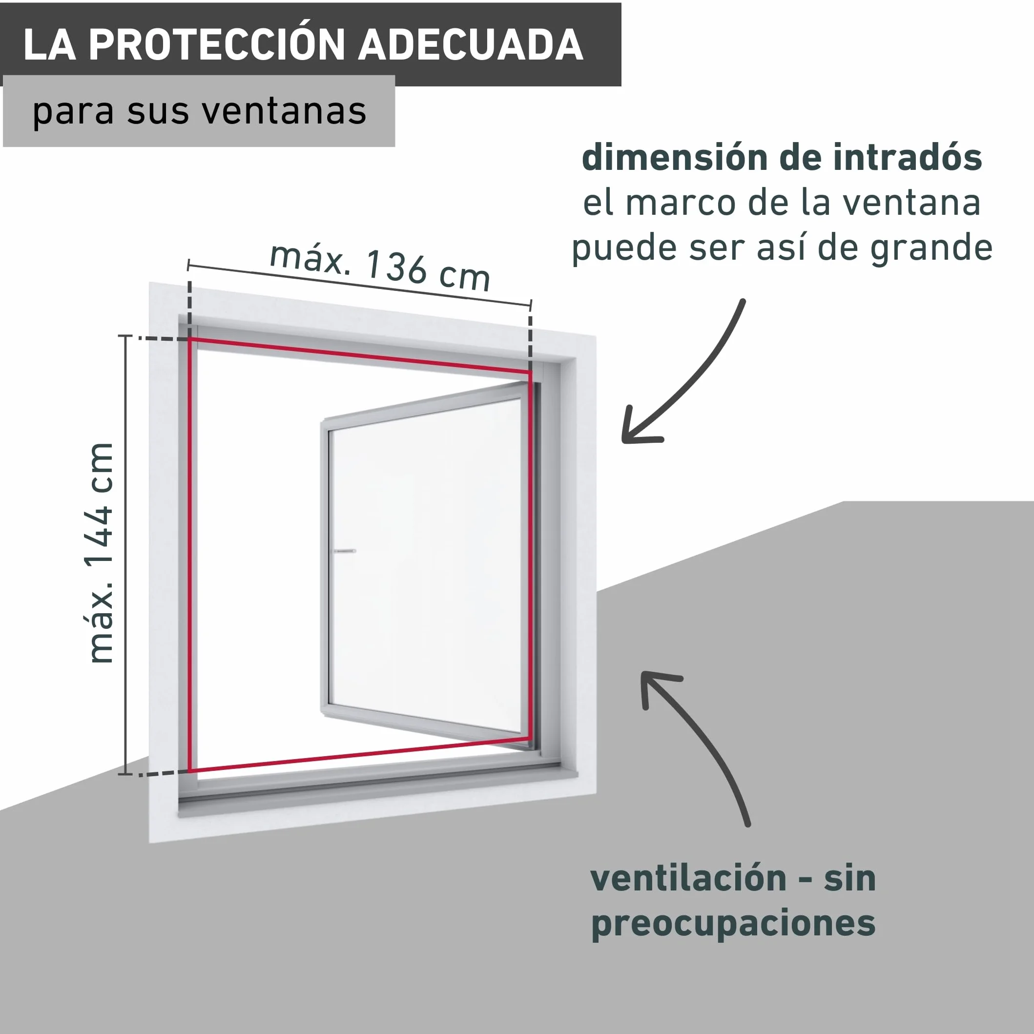 Windhager Mosquitera Marco Tensor Expert, mosquitera Marco de Aluminio para Ventanas 140 x 150 cm, Blanco, 04338