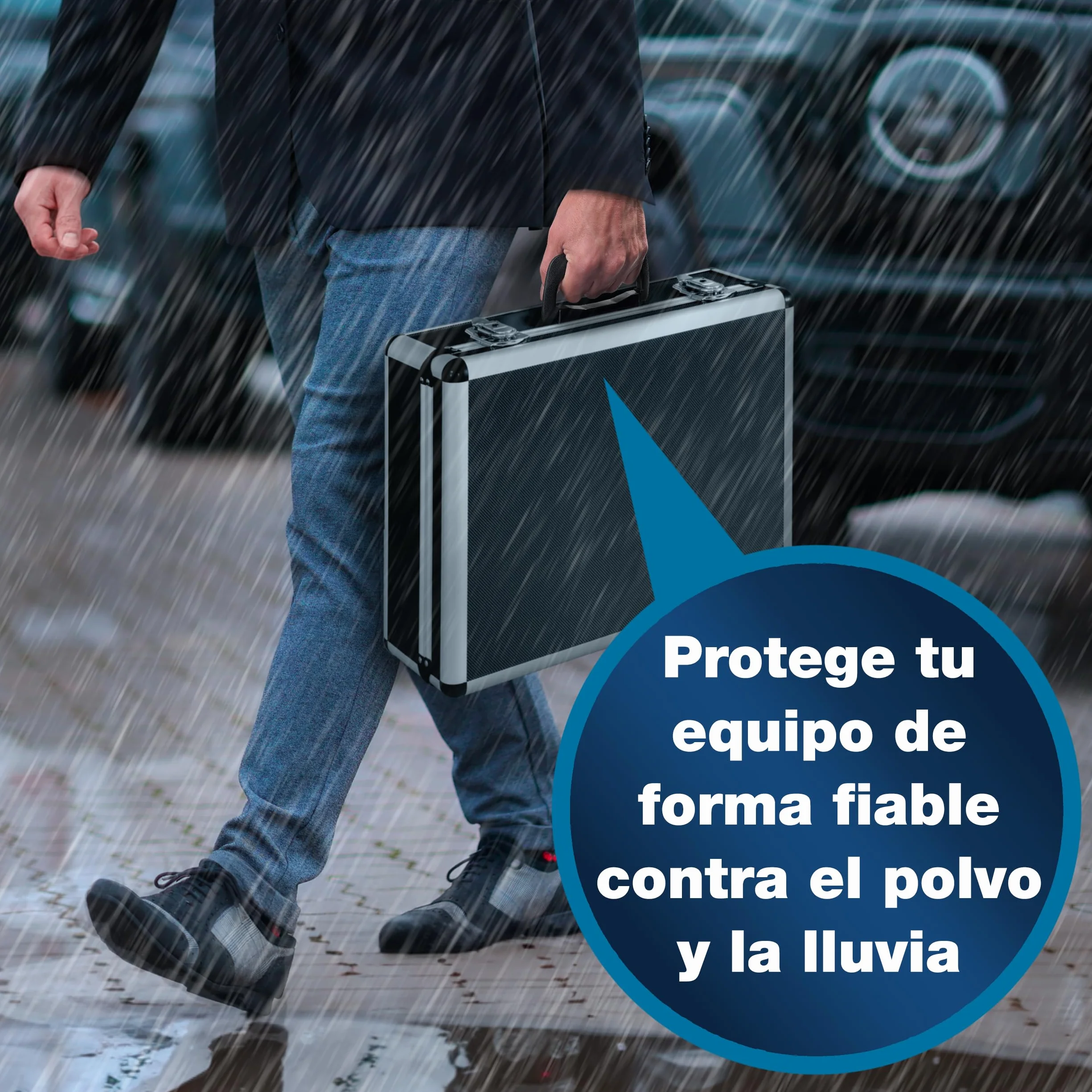 PeakTech 7305 – Estuche universal para dispositivos de medición, robusto, almacenamiento de herramientas, relleno de espuma, con cerradura, protección contra el polvo, L - 405 x 330 x 150 mm