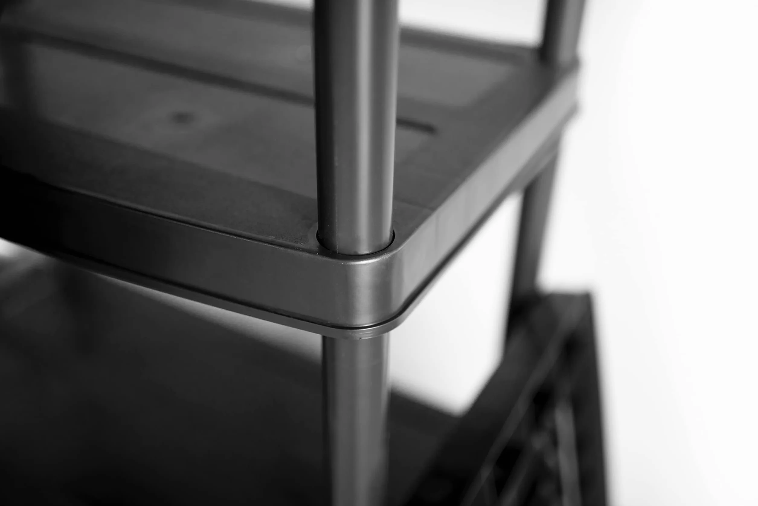 DRABEST - Estante de plástico - con 5 estantes - 180 cm de Alto, 74 cm de Ancho - de plástico Resistente - para sótano, Garaje, trastero, jardín - hasta 50 kg/Estante - Estante enchufable - Negro