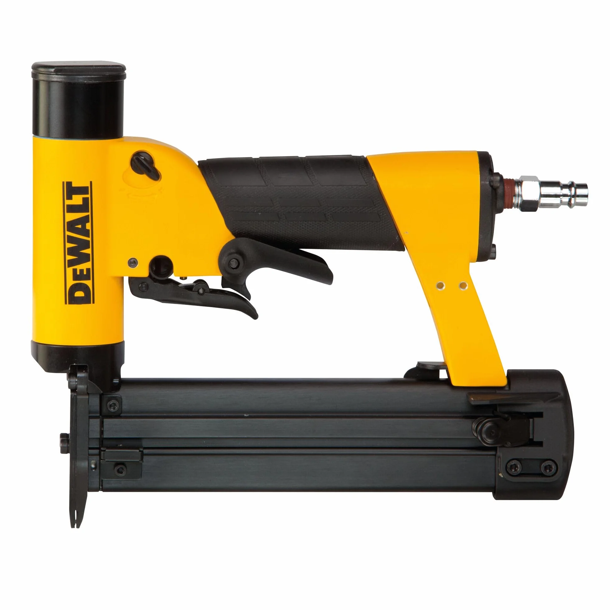 DEWALT DPN2330-XJ - Clavadora de Precisión Neumática 23GA, Modelo Ligero y Compacto, Potencia Ajustable, Mango Ergonómico de Caucho, Caja de Aluminio, Incluye Estuche de Transporte
