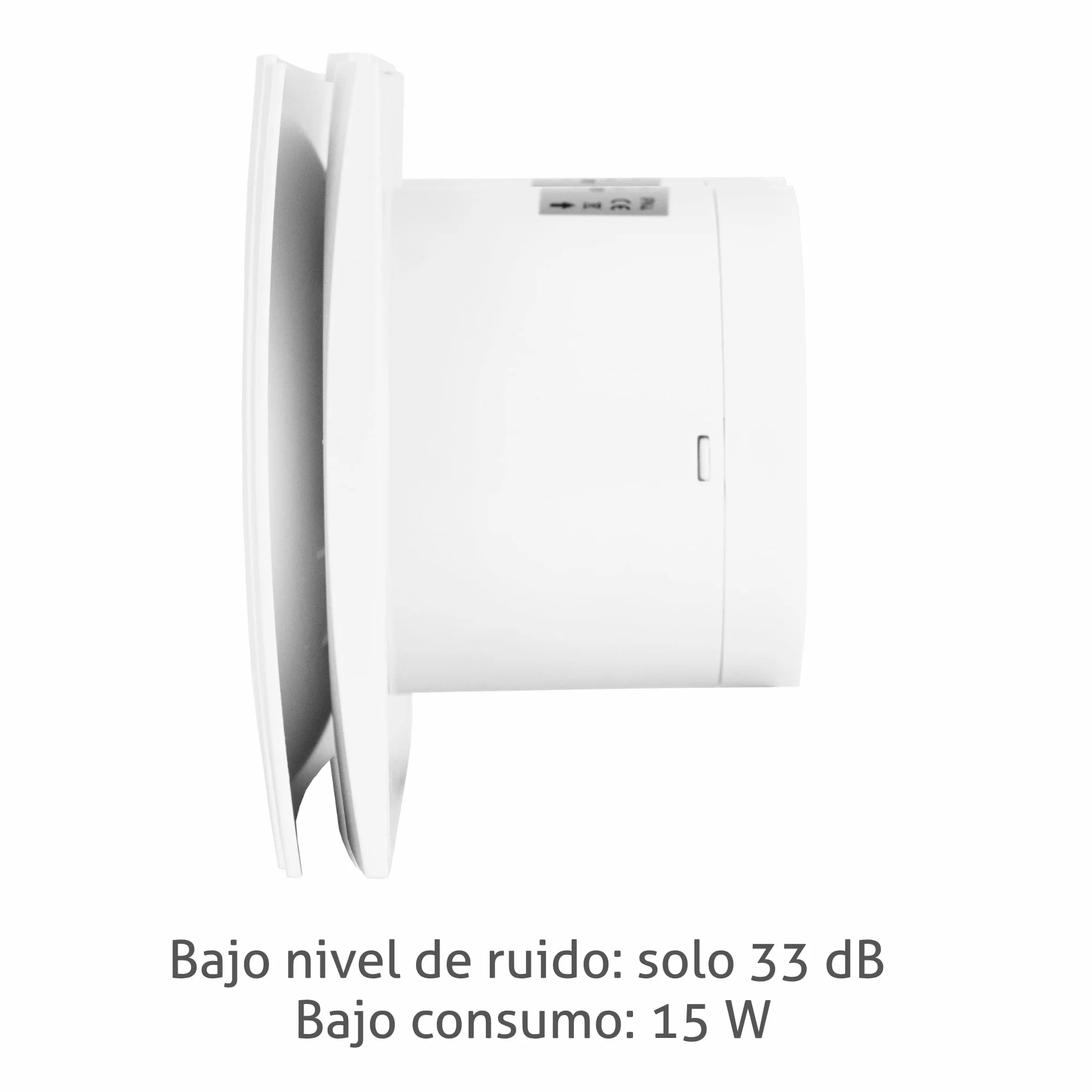 Turbionaire RING 100 SW Extractor de Baño 100 mm Doble aspiración perimetral y frontal Blanco mate IPX4 Silencioso