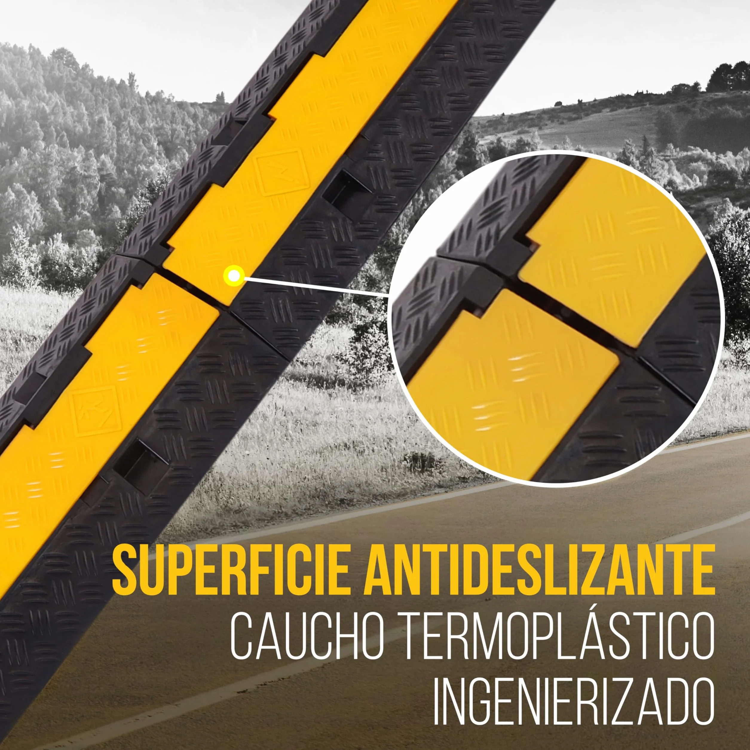 Pyle Cubre Cables Suelo, Pasacable, Canaleta, Interiores, Exteriores, Soporte de 907kgs, Tapa Superior Abatible, Diseño de 2 Canales, Protector de mangueras de Alta Resistencia, Seguro