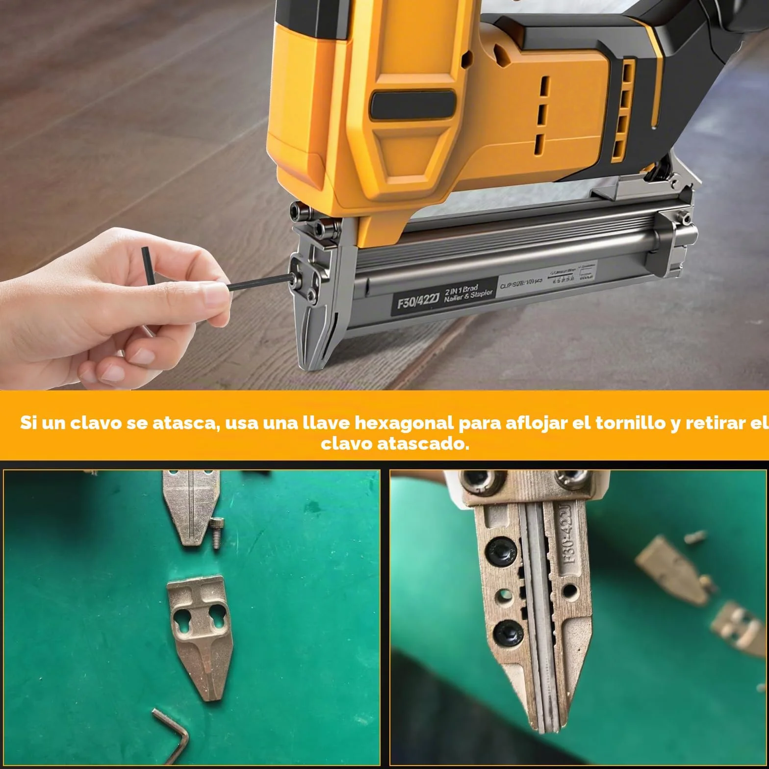 Clavadora Brad Inalámbrica para Batería Dewalt 20V Max, Pistola de Clavos Grapadora de Batería 18GA, Clavadora Grapadora Eléctrica 2 en 1 con 1000 Clavos y 1000 Grapas para Mejoras del Hogar y