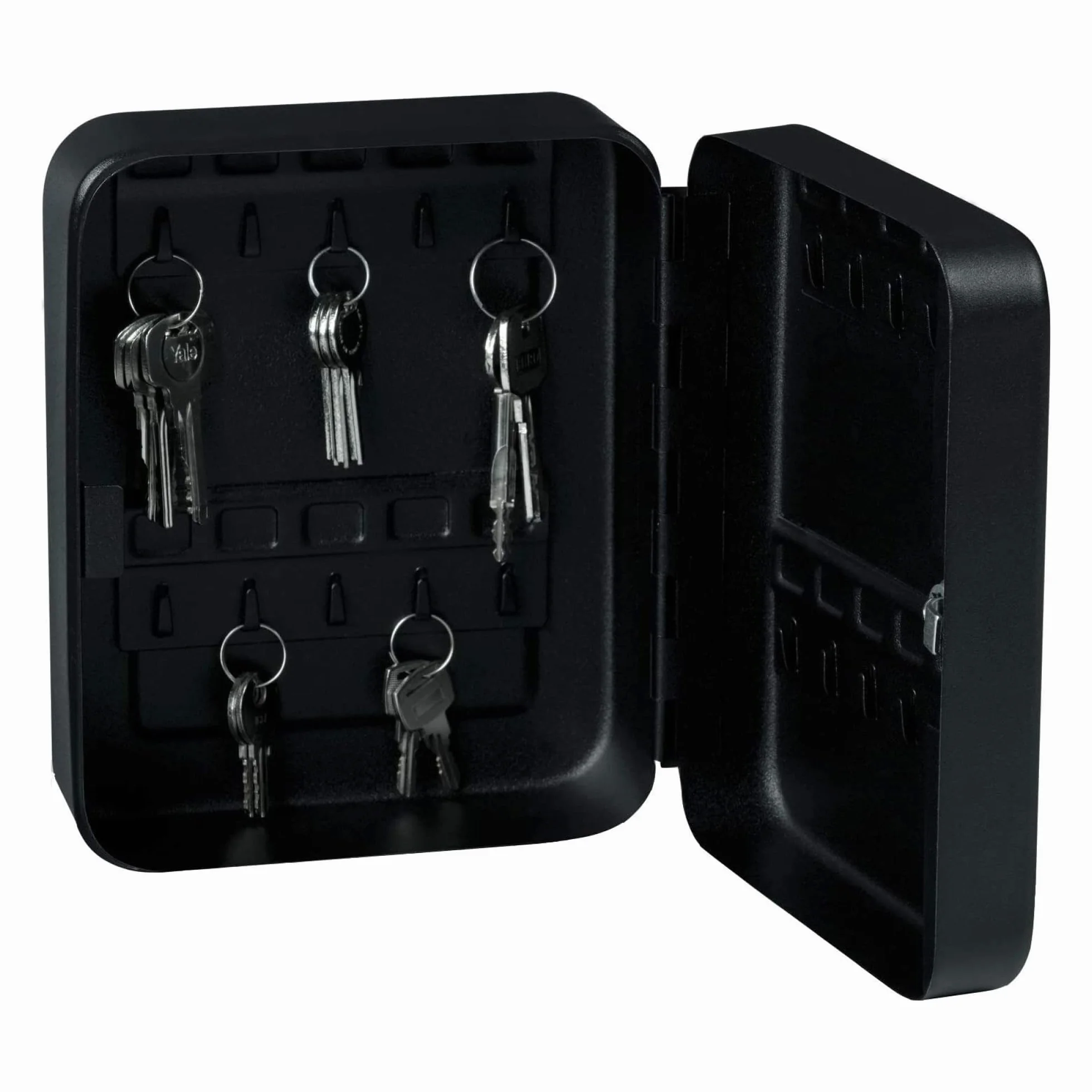 Yale YALYSKB000 Armario para 20 Llaves con Cerradura de Combinación Montaje en Pared Metal Negro 20x16x8 cm