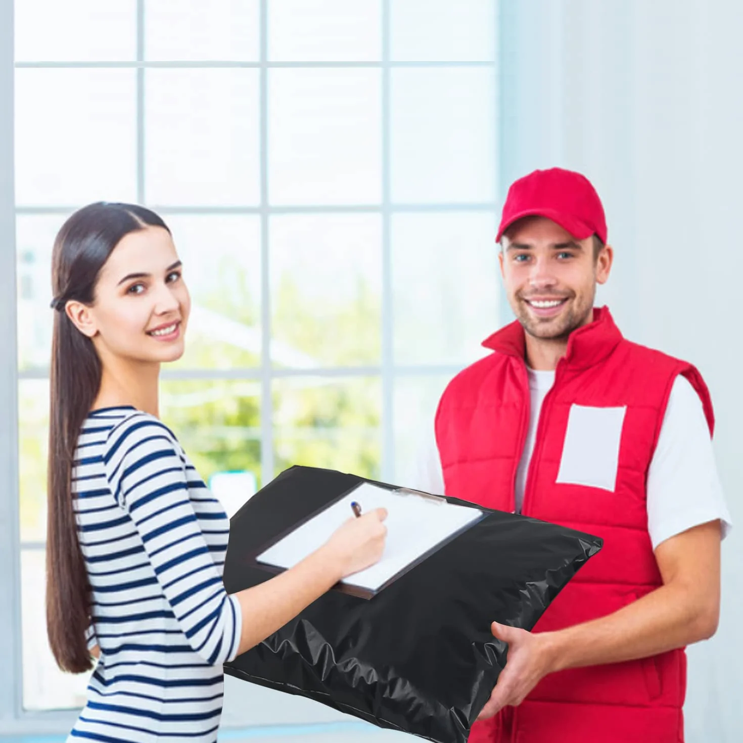 Lote de 100 Bolsas para Envíos de Plástico 40x50cm Paquetes para Enviosde Negro Polietilen Bolsas Envios Paquetes Ropa Impermeable Opacas Autoadhesivo Sobres para Envios para Correo Bolsas