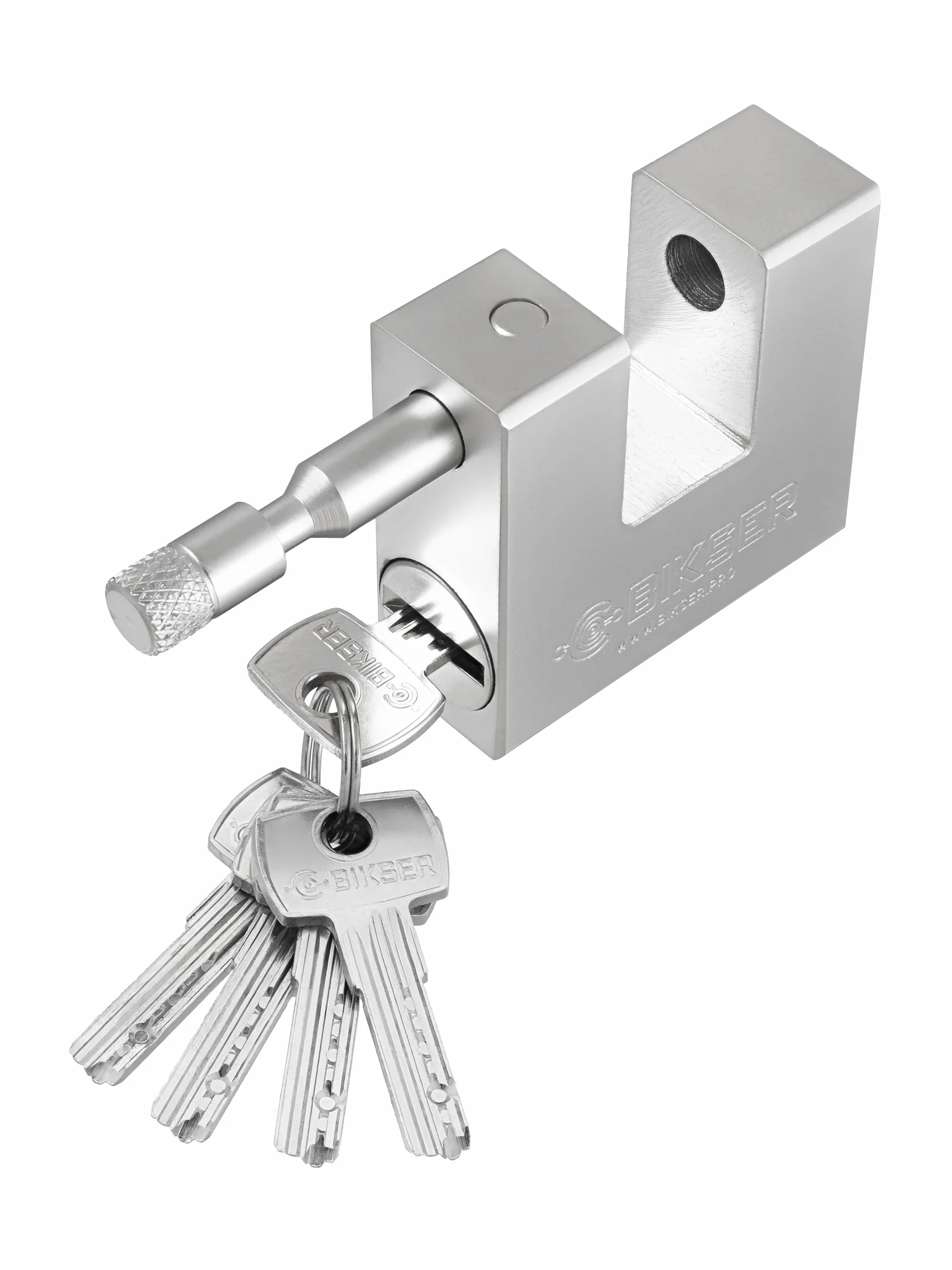 Candado GRANDE de Seguridad Exterior (1 kg, 5 Llaves) – Candados de Acero Inoxidable con Grillete Grueso 12 mm Antirrobo para Puertas, Garajes y Trasteros