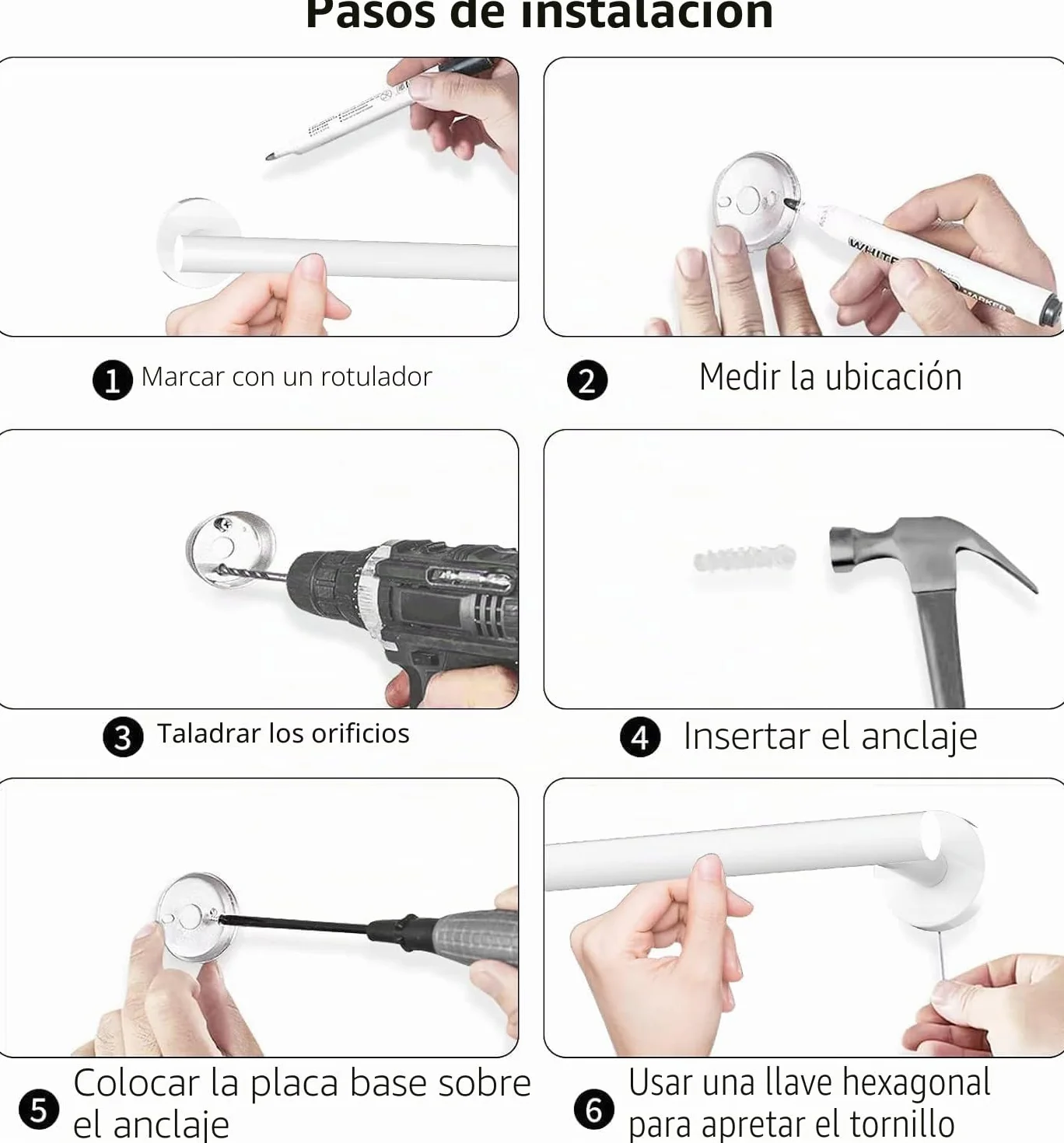 YUET Toallero, juego de accesorios de baño de 3 piezas, juego de hardware de acero inoxidable, montaje en pared, barra de toalla de baño + portarrollos de papel higiénico + toalla, gancho para