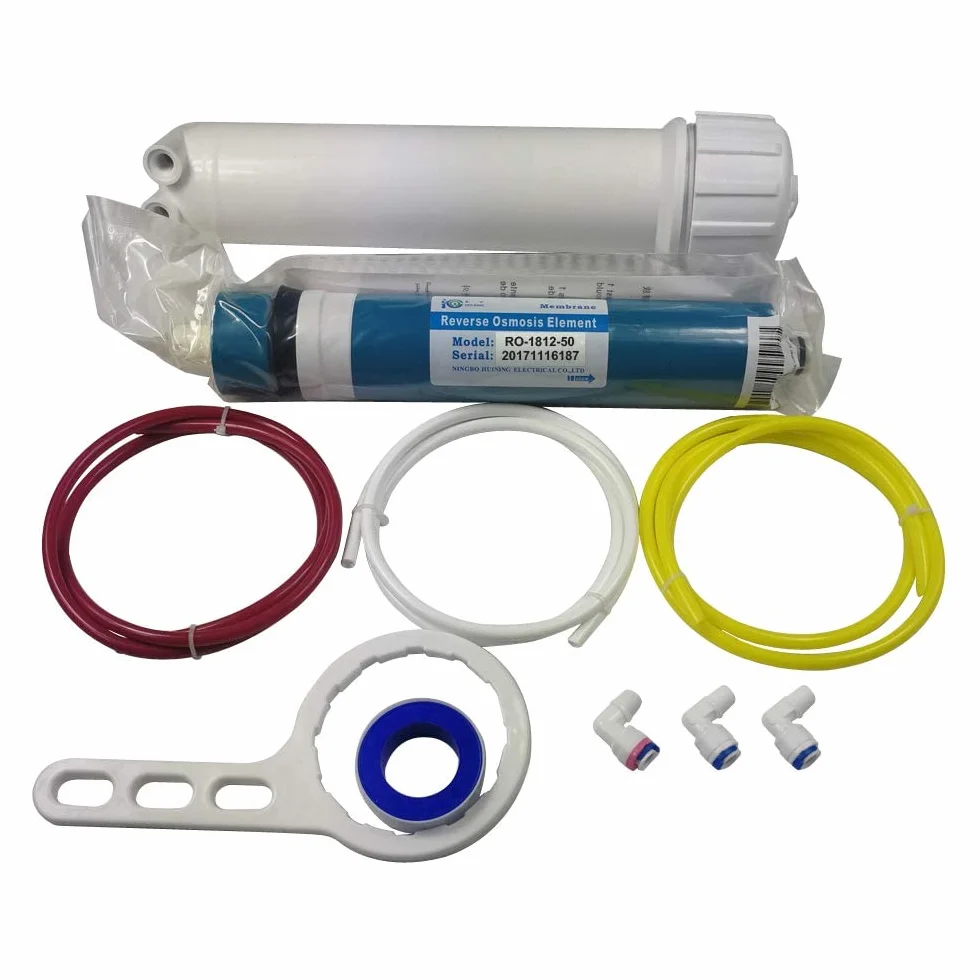 HUINING Membrana Kit de ósmosis inversa 50GPD-1812/2012 con 1/4 Quick Conector, juego completo de llave para residencial hogar hospital sistema de filtración de agua
