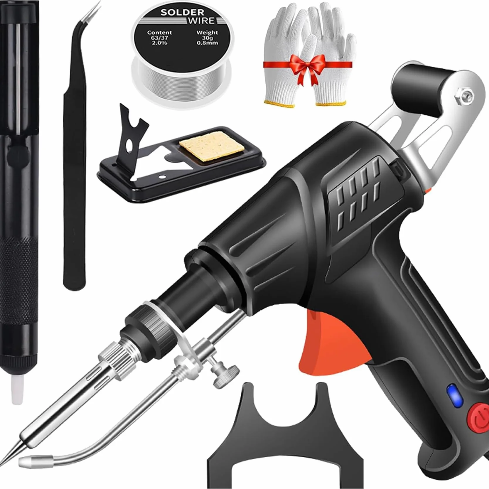 Internally Heated Industrial Laser Welding Tools, Multi-Function Soldering Iron Soldering Gun Set, 3 in 1 Handheld Industrial Laser Welding Machine Constant Temperature Fast Heating for Metal (Black)