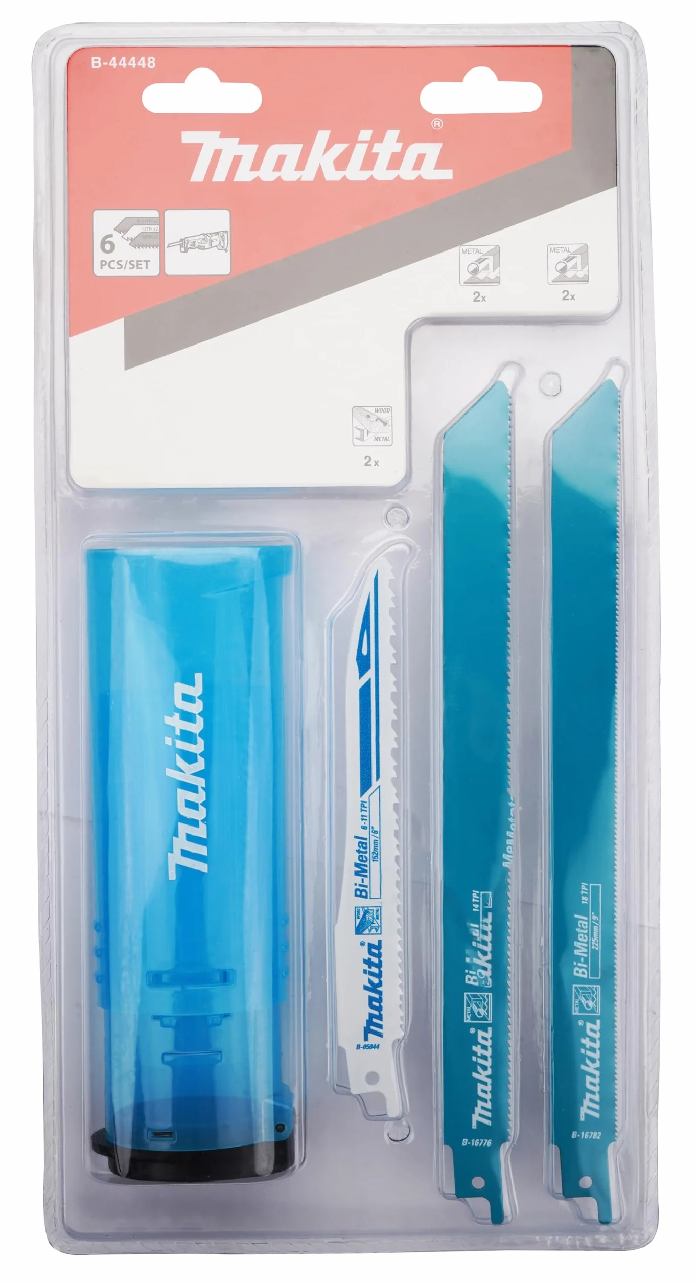 Estuche de sierras de sable Makita B-44448 6 unidades.