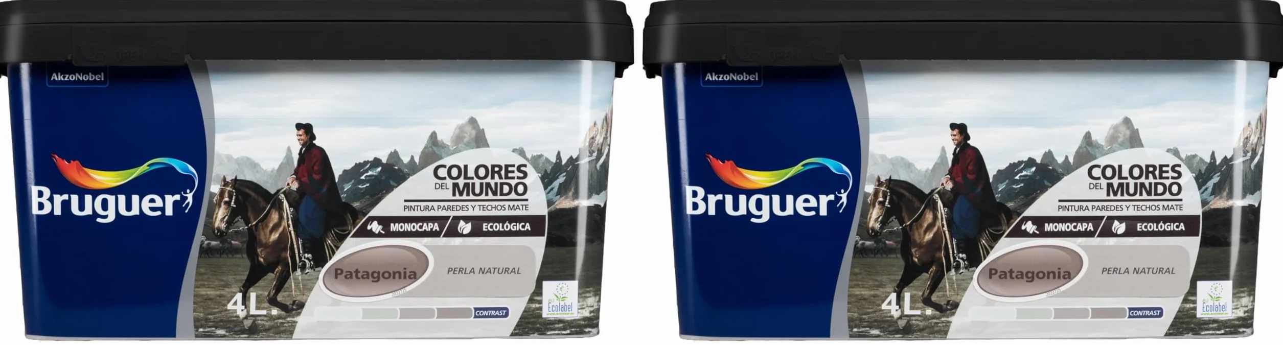 Bruguer Colores del Mundo Pintura para paredes monocapa Patagonia Perla Natural 4 L (Paquete de 2)
