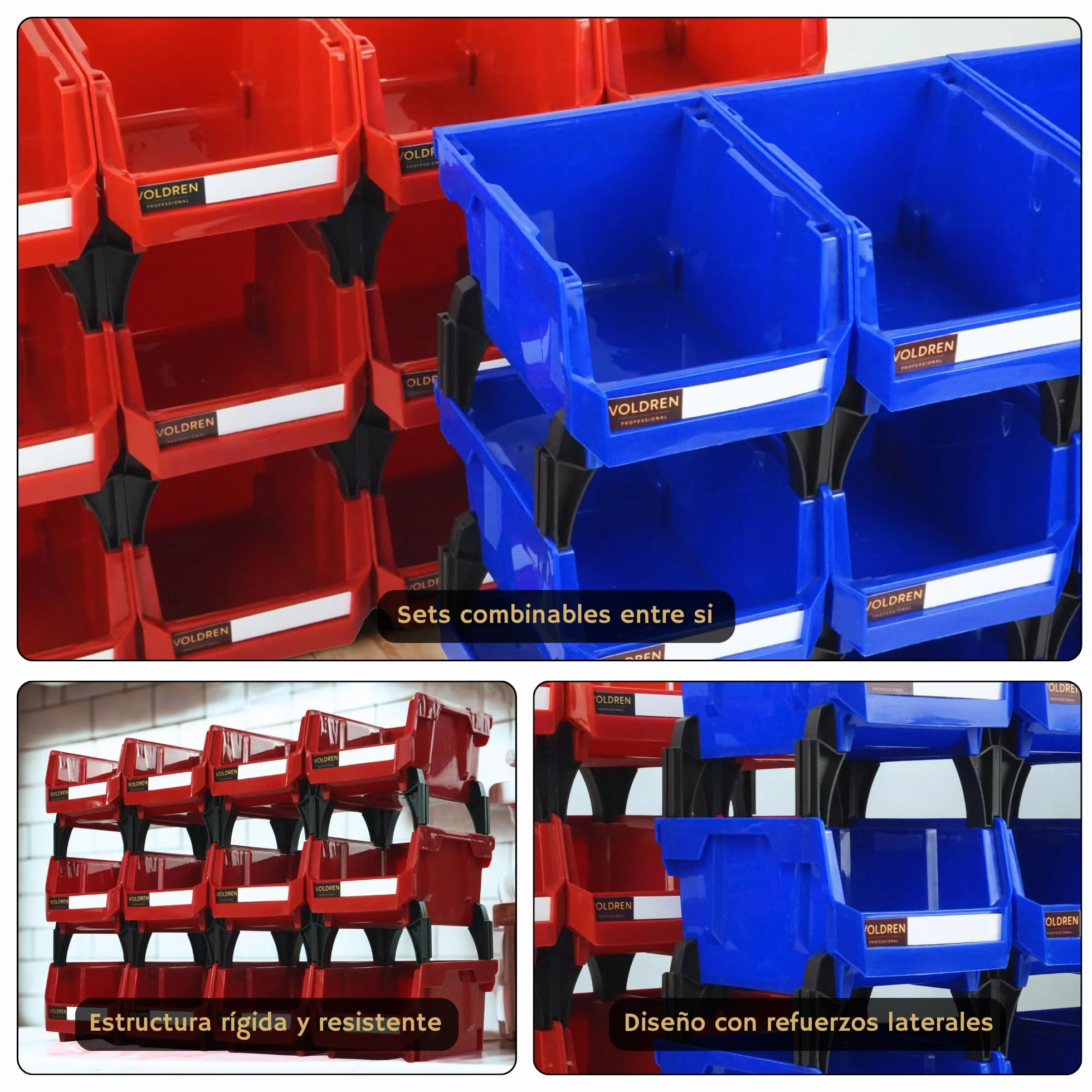Gavetas organizadoras apilables - Organizador tornillos - Cubetas plastico almacenaje - Organizador cajones - Clasificador apilable taller - Estanteria gaveta herramienta (Azul, 12)