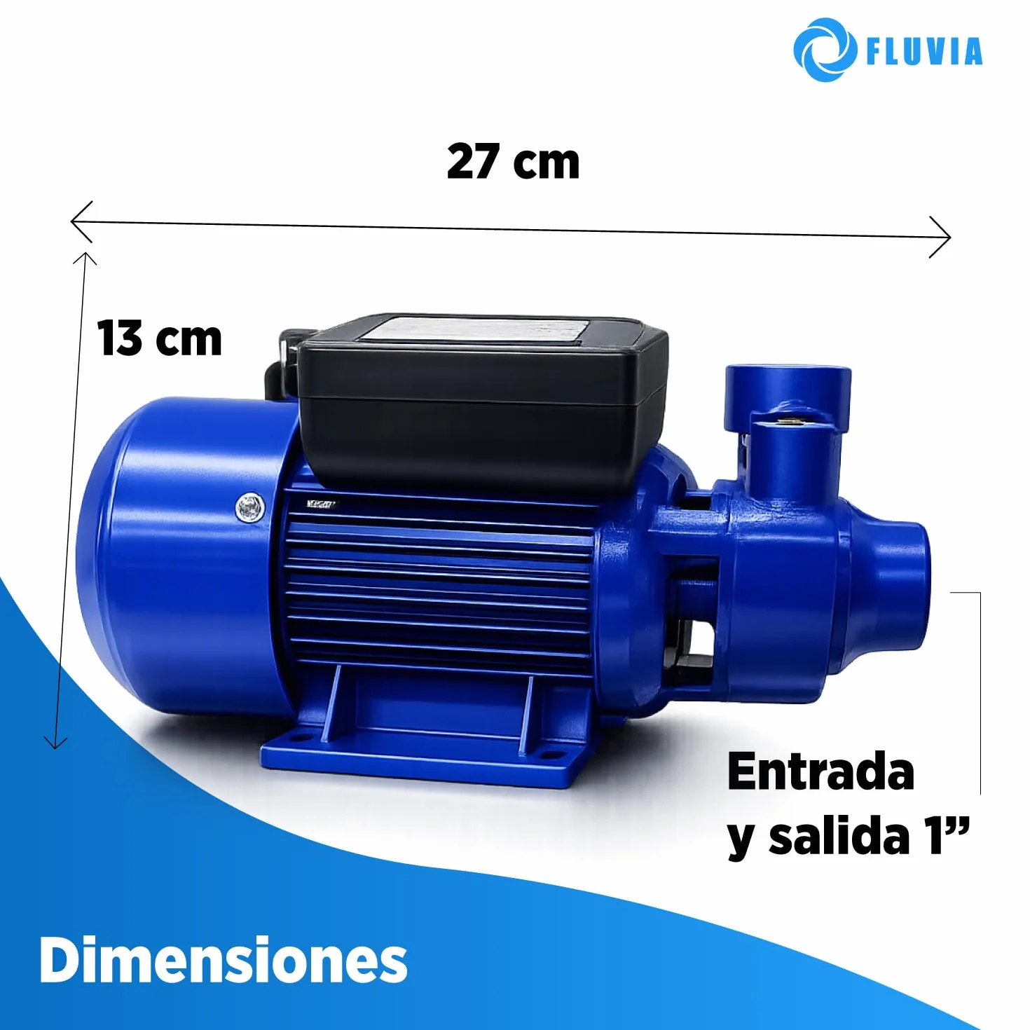 Bomba de Agua Periférica 0.5 Cv 230 V 2000 l/h Hierro Fundido Fluvia