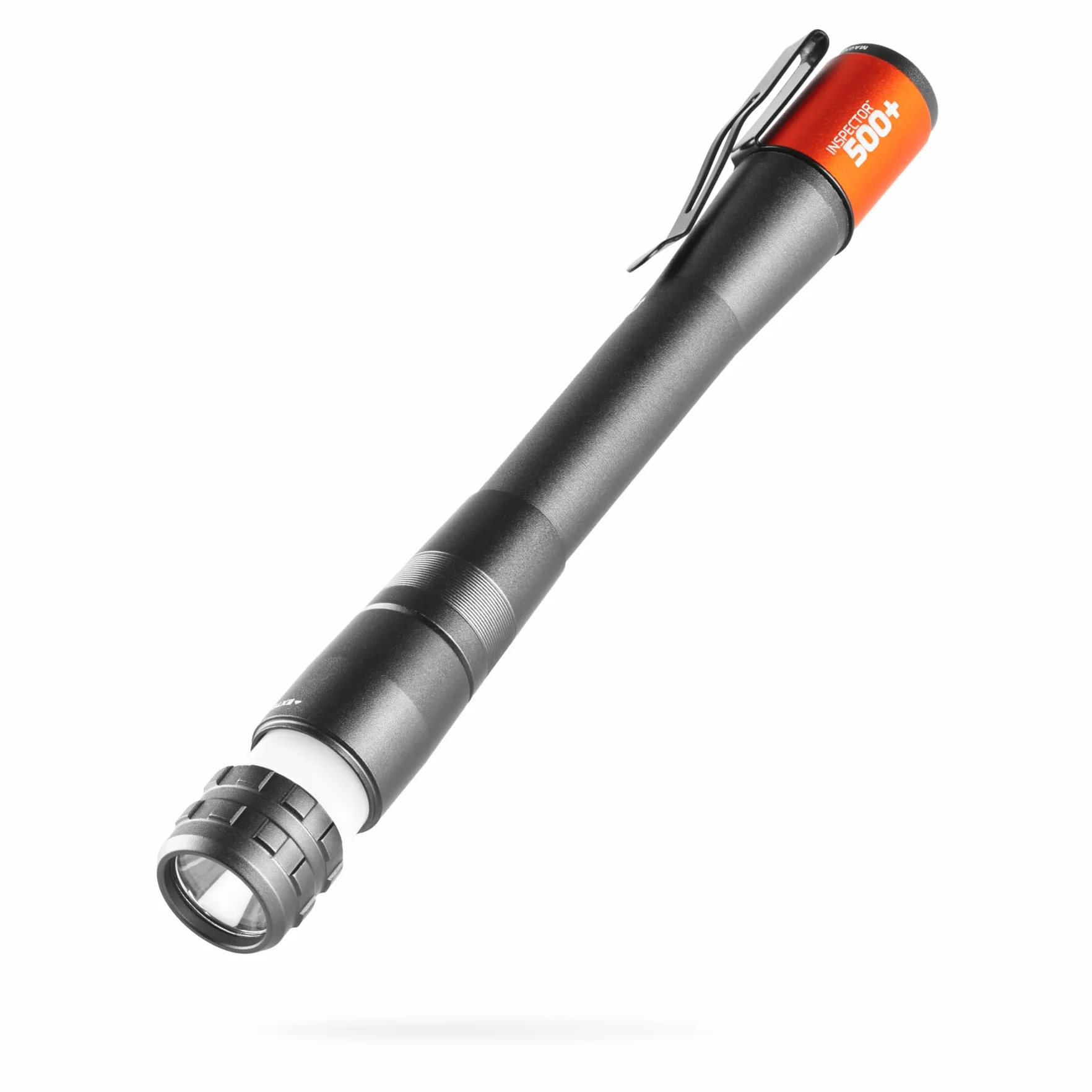 NEBO Inspector 500+ Bolígrafo con Luz - Recargable de 500 Lúmenes en Tamaño de Bolsillo con Clip de Acero - Cable de Carga USB, Impermeable IPX7 y Base Magnética