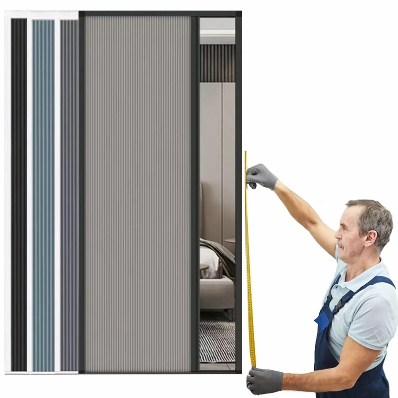 Puerta Corredera Plegable Accordion Doors Interior Honeycomb Folding Door, Custom Concertina Door for Kitchen/Bathroom/Bedroom/Balcony, No Drill Room Divider Sliding Door