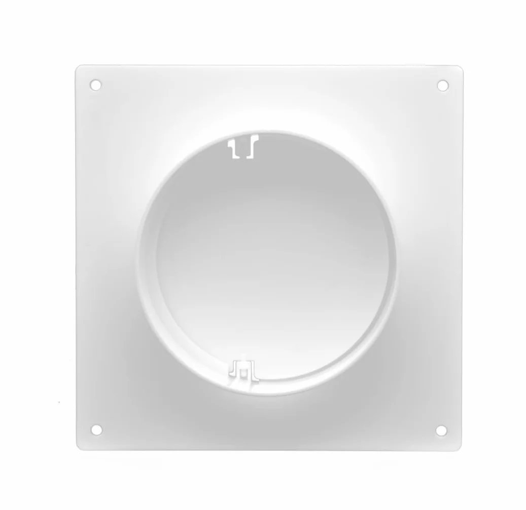 H&C VENT Conector de Brida para Ventilación 150mm con Válvula │ Conectores de Tubo PVC Flexible, Aluminio Manguera Conducto │ Placa de Pared │ Extractor Cocina Tubo Aire Acondicionado Secadora Rejilla