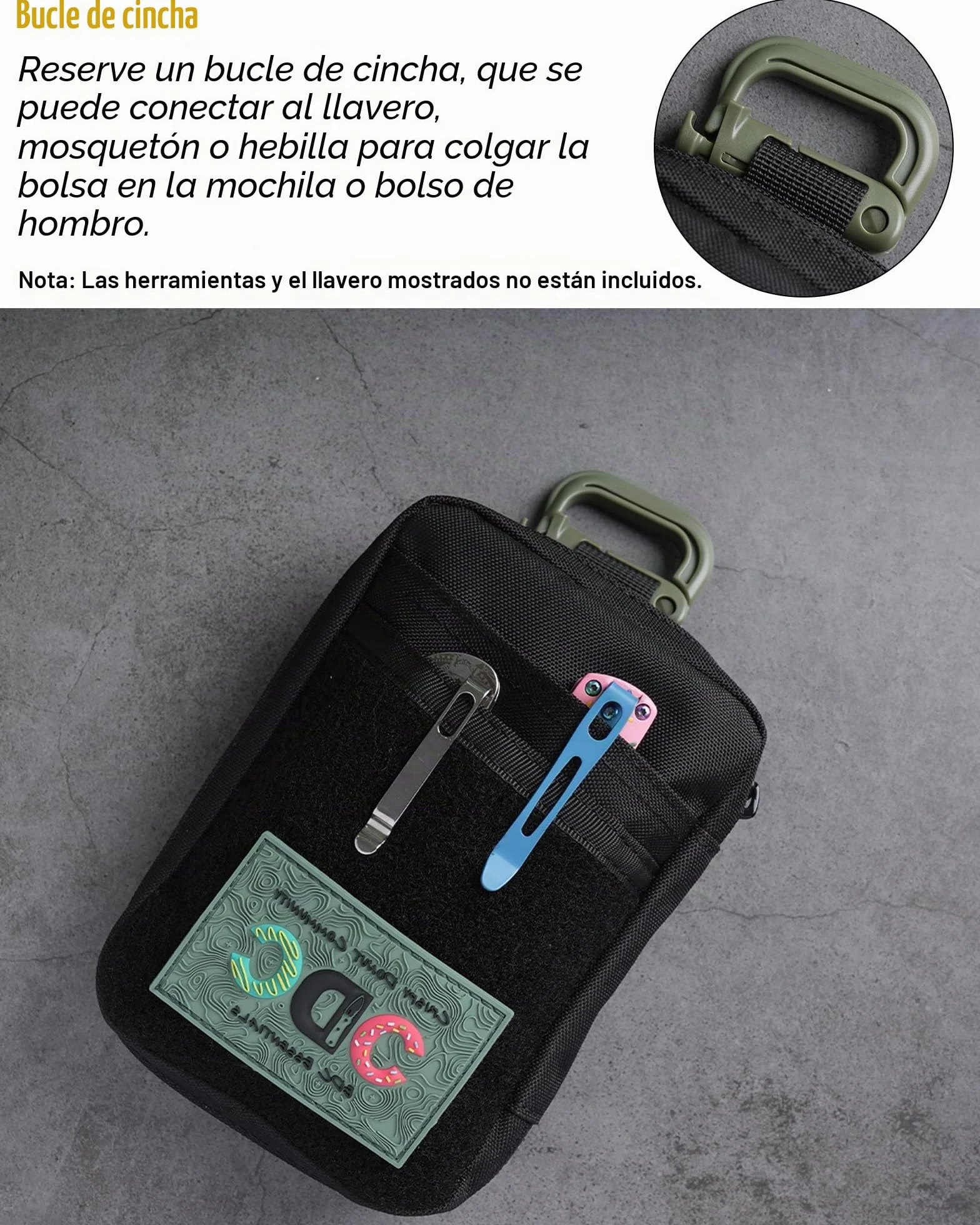 VIPERADE VE32 EDC Bolsa, Bolsa EDC con Cierrede Lazo, Bolsa Táctica, Organizador de Bolsillo Bolsa EDC, Bolsa Multiherramienta para Exteriores para Camping/Bushcraft/Viajes/Senderismo