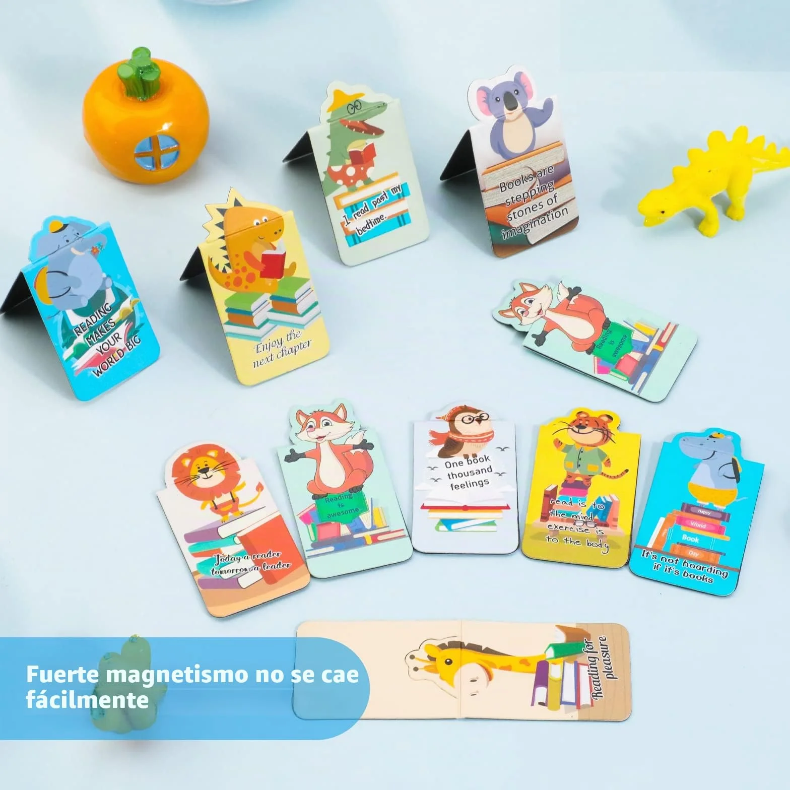 MWOOT marcadores magnéticos animales 24 piezas kit imán para niños escuela oficina lectura 5,5 x 3 cm