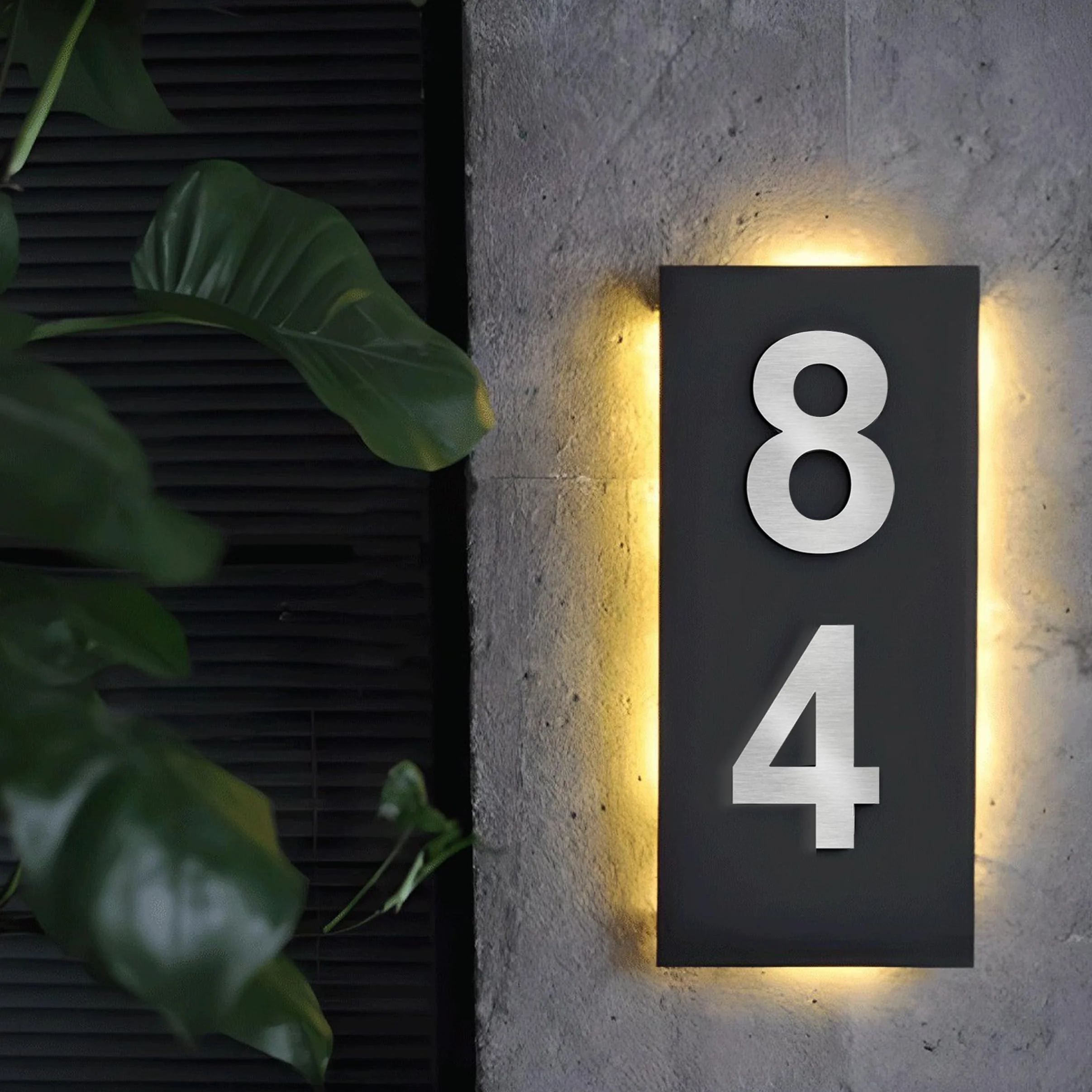 4in/10.2cm números de casa,numeros numeros casa exterior numeros adhesivos de acero inoxidable 304 número de puerta de apartamento de buzón(4in number 1)